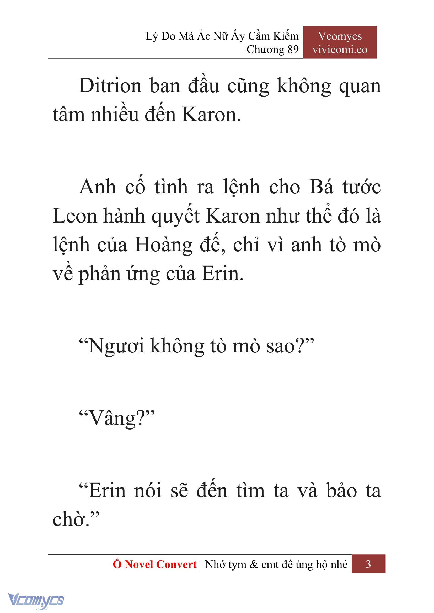 [Novel] Lý Do Mà Ác Nữ Ấy Cầm Kiếm Chap 89 - Next Chap 90