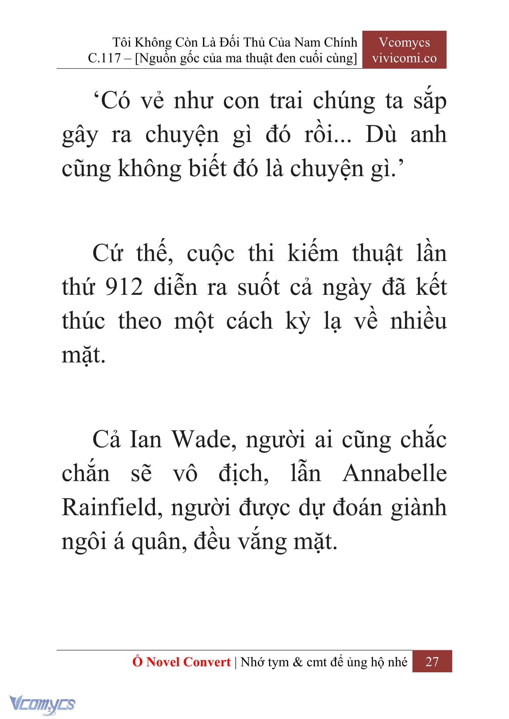 [Novel] Tôi Không Còn Là Đối Thủ Của Nam Chính Chap 117 - Trang 2
