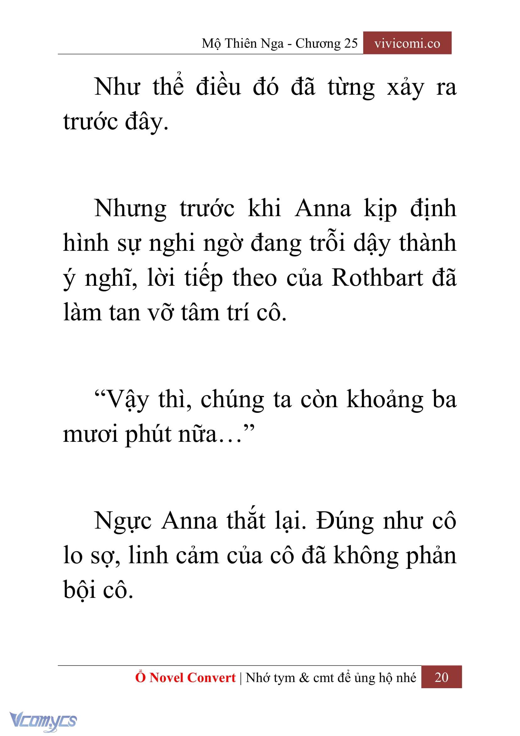 [Novel] Mộ Thiên Nga Chap 25 - Trang 2
