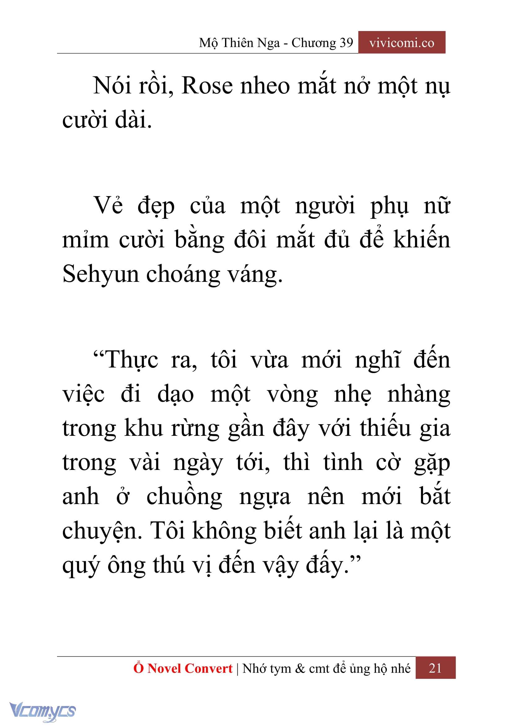 [Novel] Mộ Thiên Nga Chap 39 - Next Chap 40