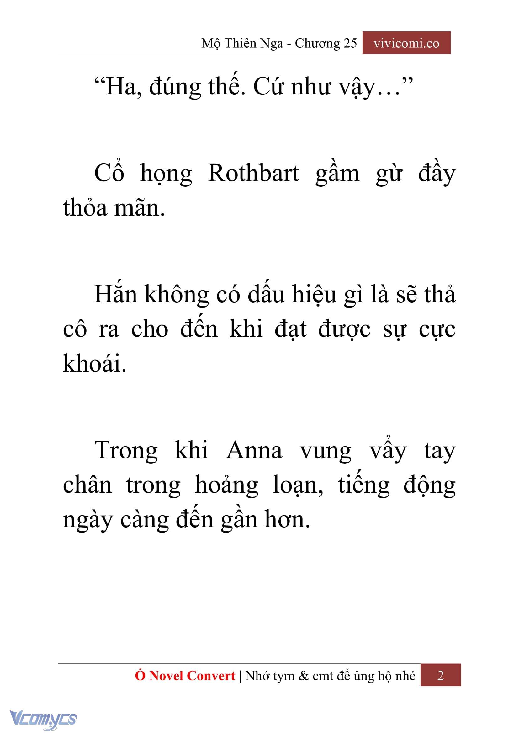 [Novel] Mộ Thiên Nga Chap 25 - Trang 2