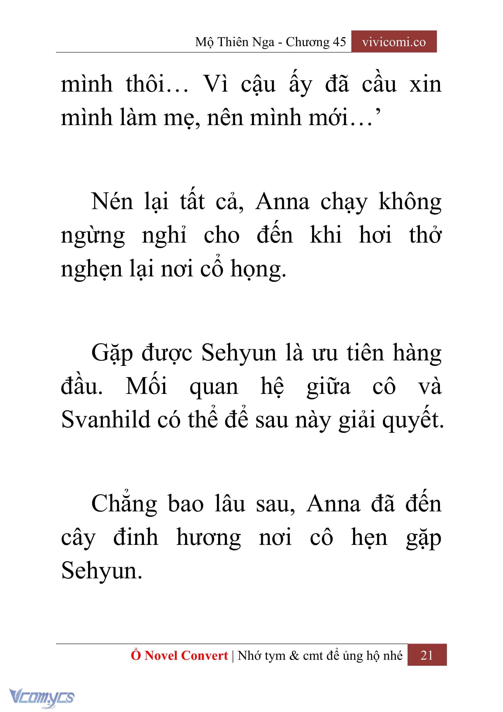 [Novel] Mộ Thiên Nga Chap 45 - Trang 2