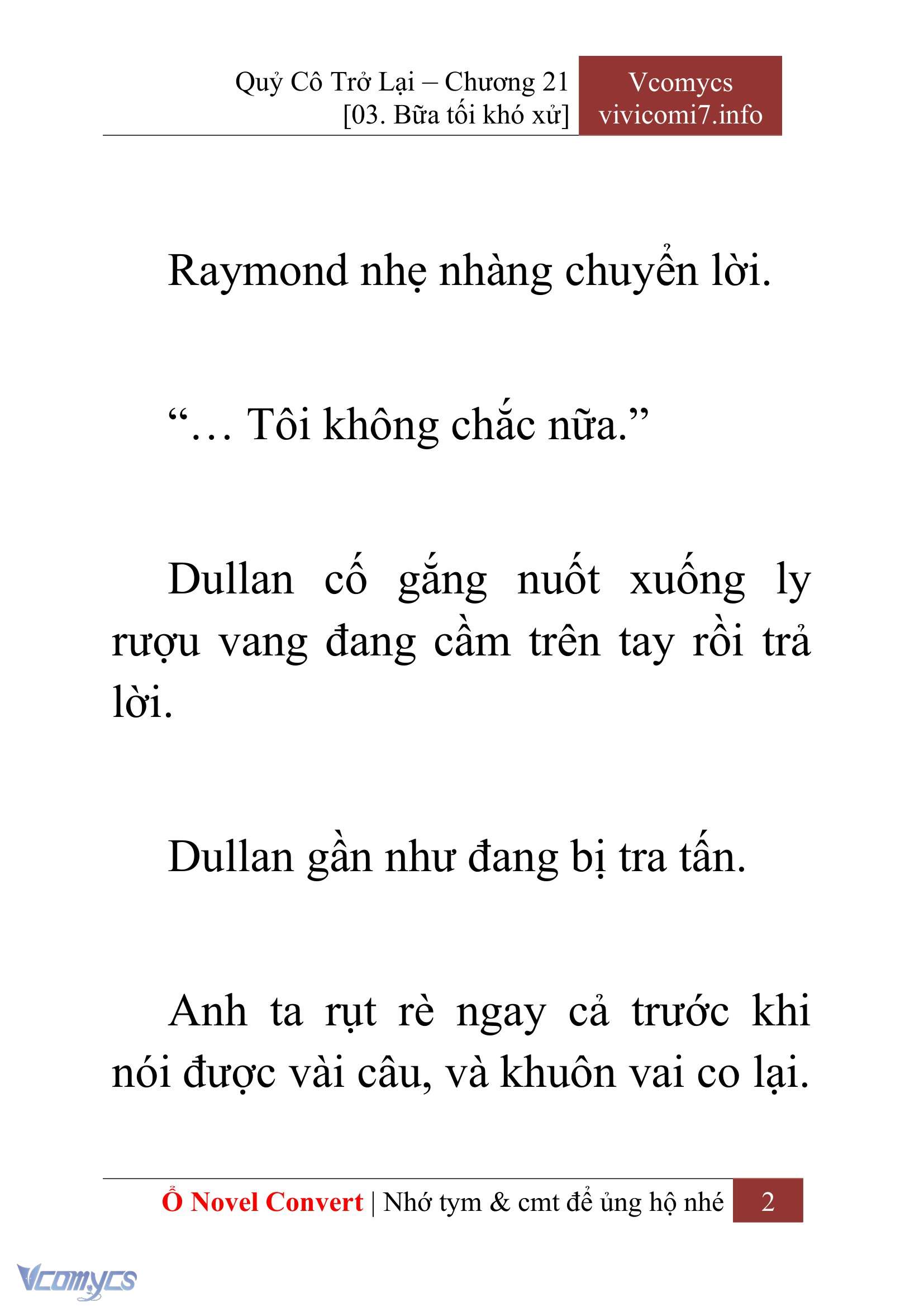 [Novel] Quý Cô Trở Lại Chap 21 - Trang 2