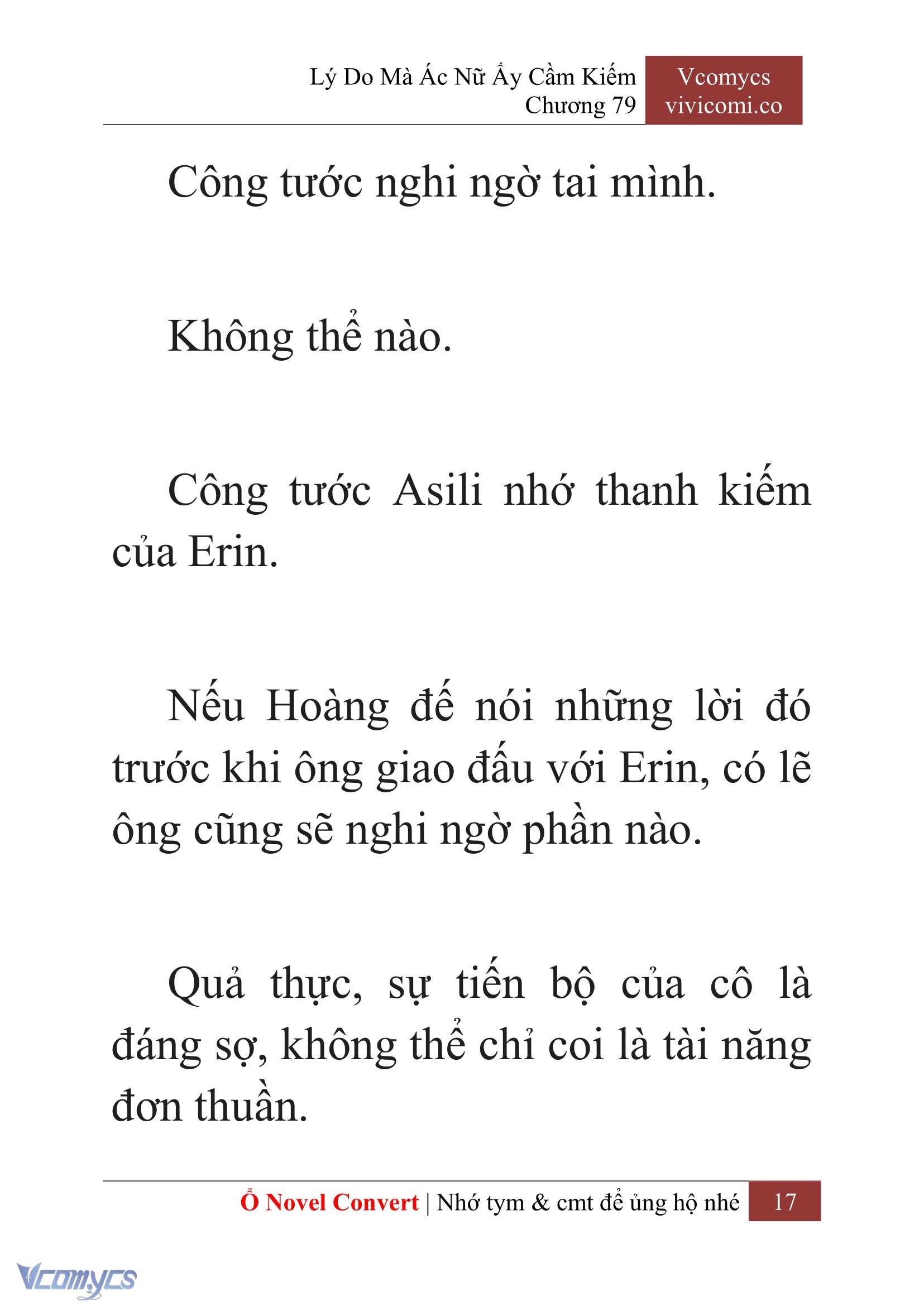 [Novel] Lý Do Mà Ác Nữ Ấy Cầm Kiếm Chap 79 - Next Chap 80