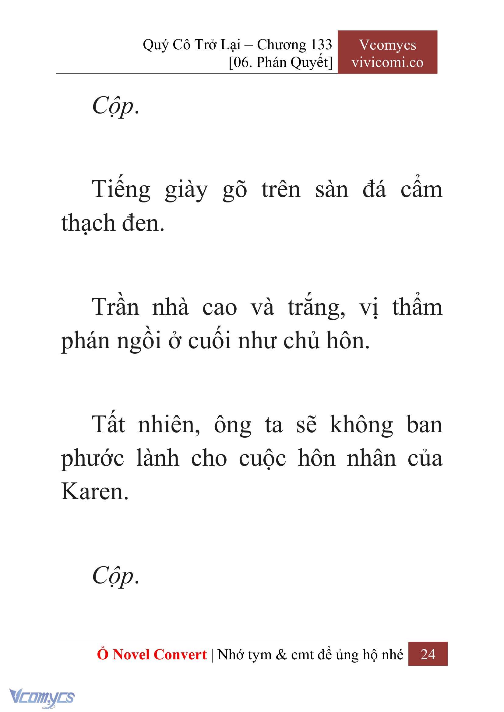 [Novel] Quý Cô Trở Lại Chap 133 - Next Chap 134