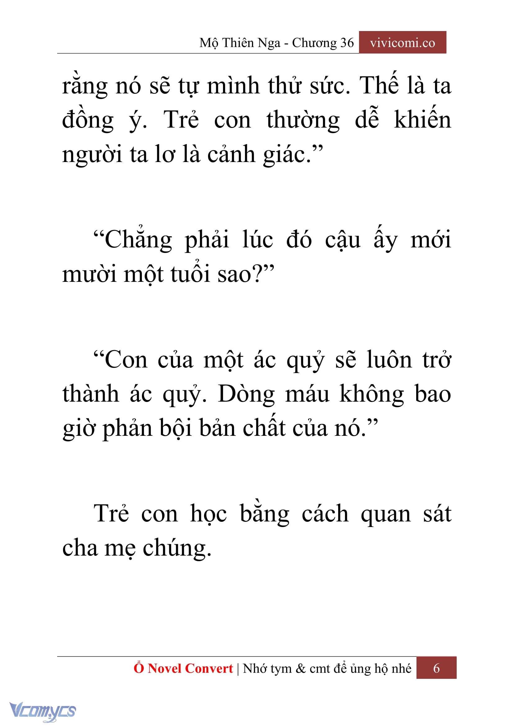 [Novel] Mộ Thiên Nga Chap 36 - Next Chap 37