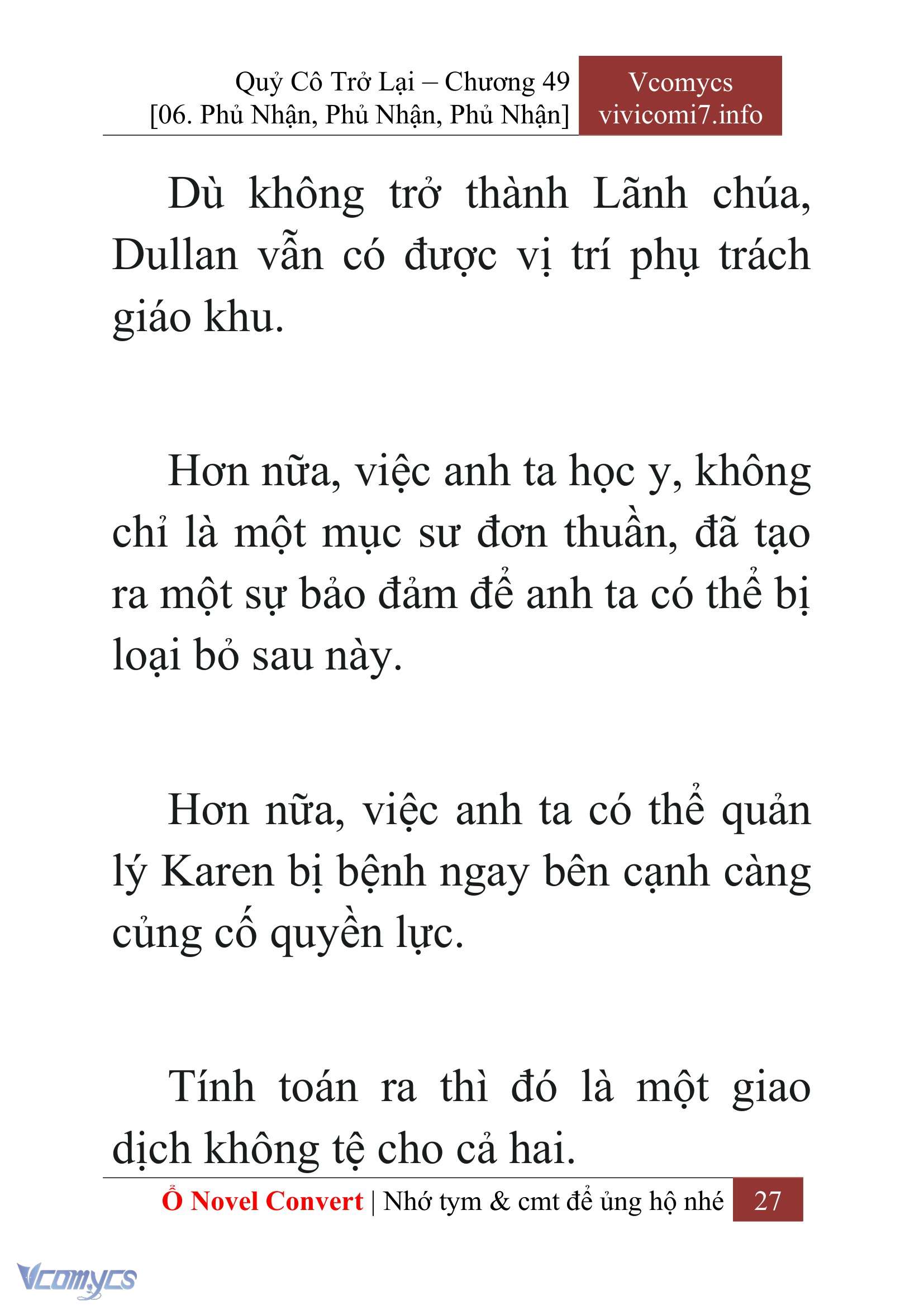 [Novel] Quý Cô Trở Lại Chap 49 - Trang 2