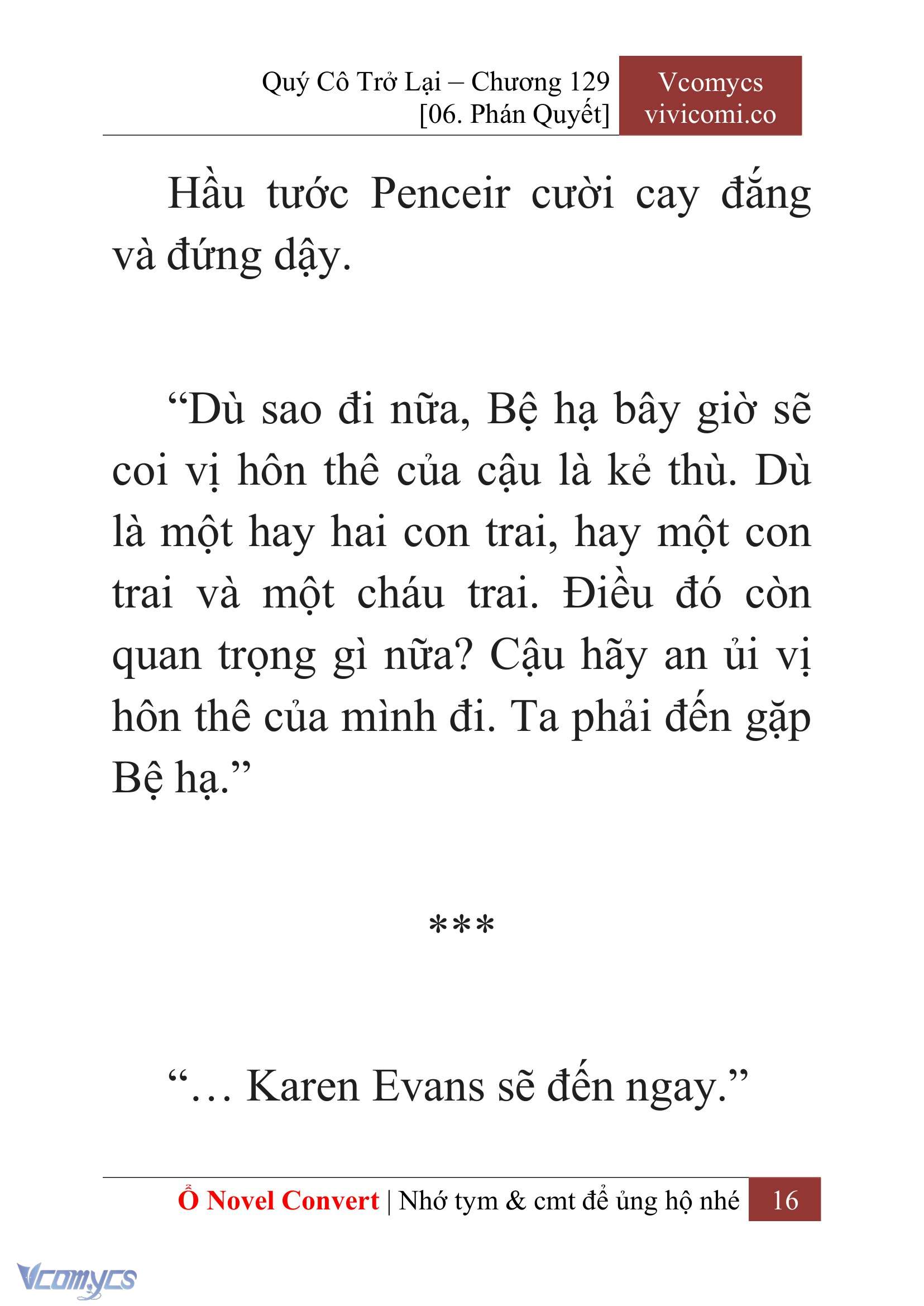 [Novel] Quý Cô Trở Lại Chap 129 - Next Chap 130