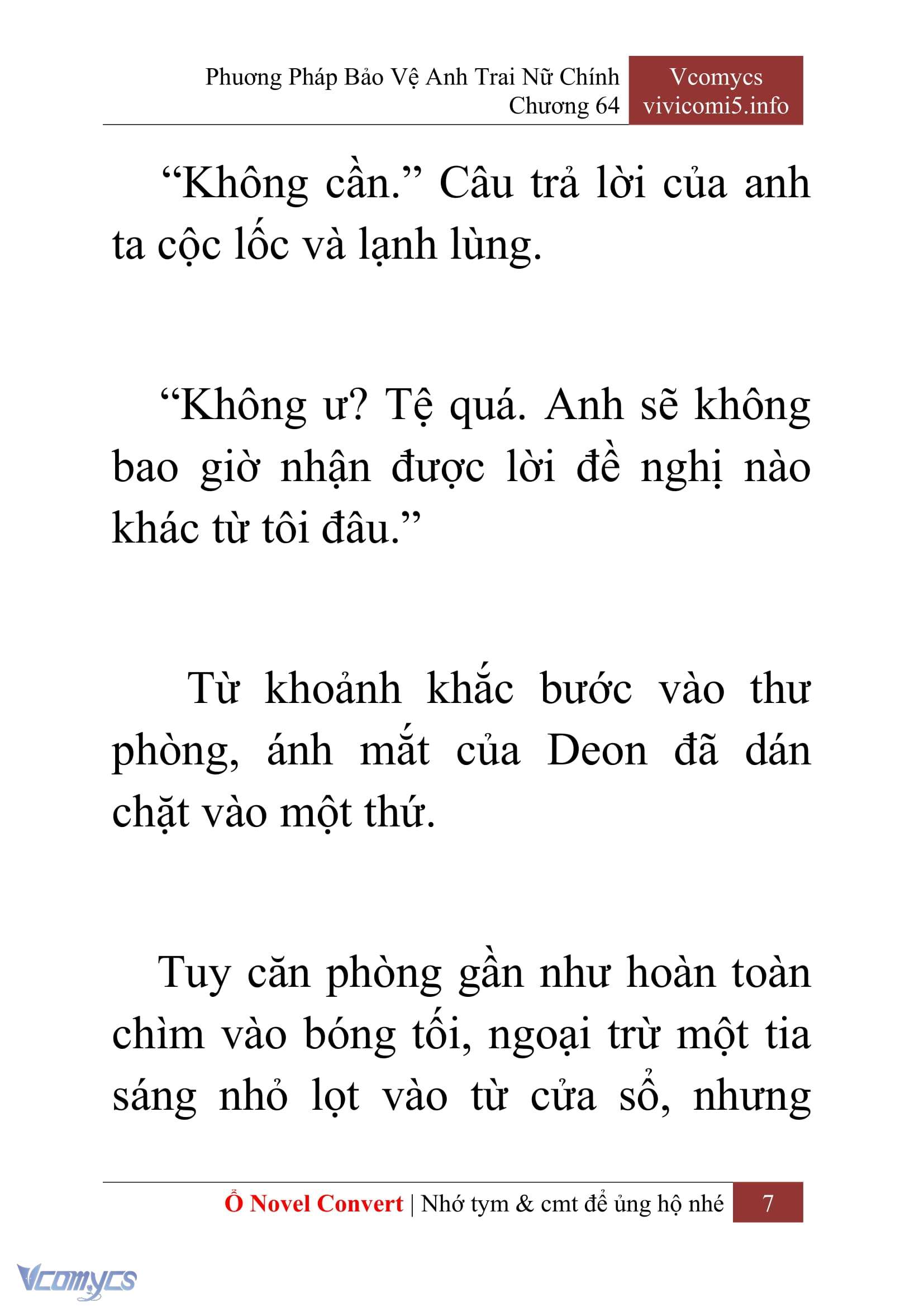 [Novel] Phương Pháp Bảo Vệ Anh Trai Nữ Chính Chap 64 - Trang 2