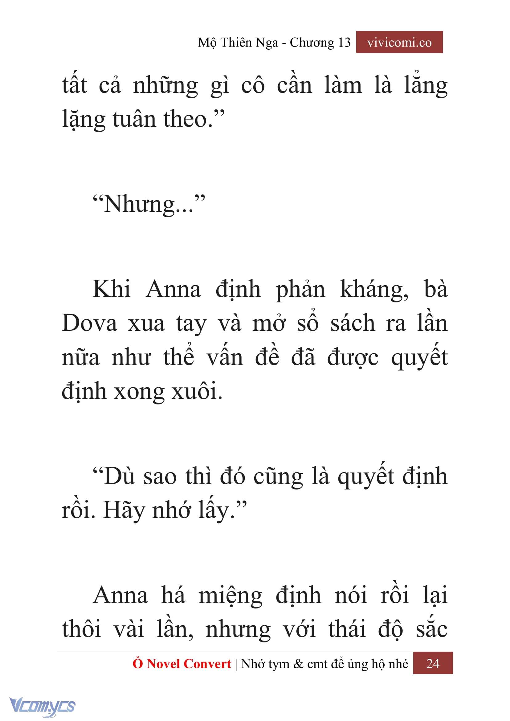 [Novel] Mộ Thiên Nga Chap 13 - Trang 2