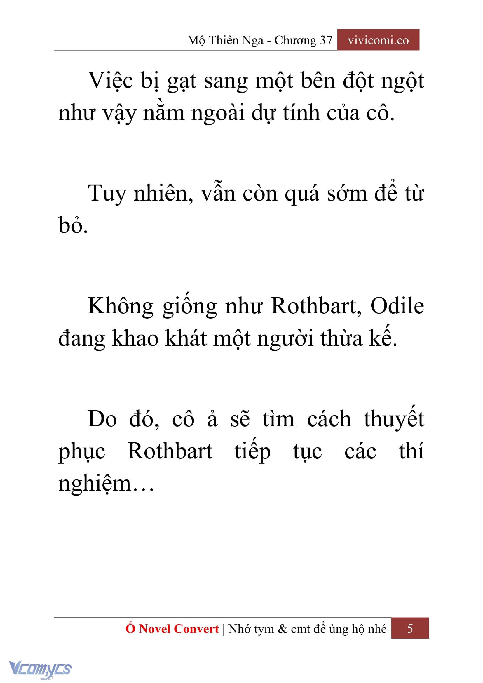 [Novel] Mộ Thiên Nga Chap 37 - Next Chap 38