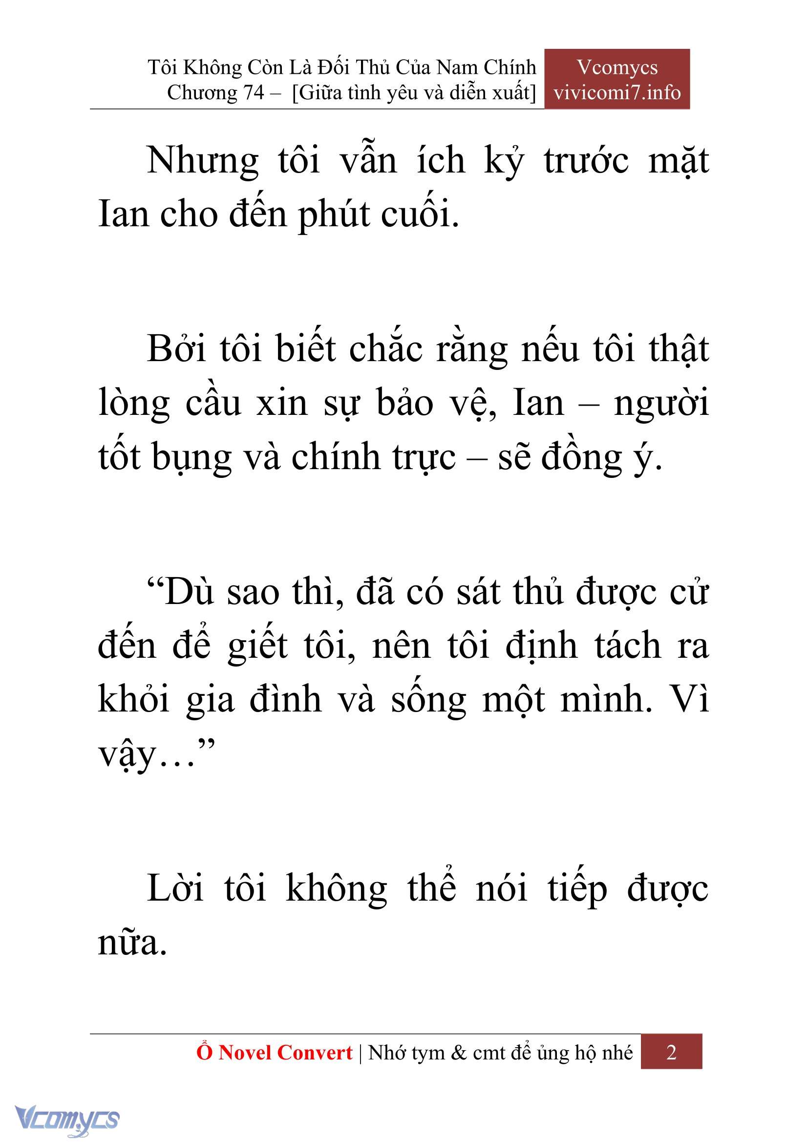 [Novel] Tôi Không Còn Là Đối Thủ Của Nam Chính Chap 74 - Trang 2