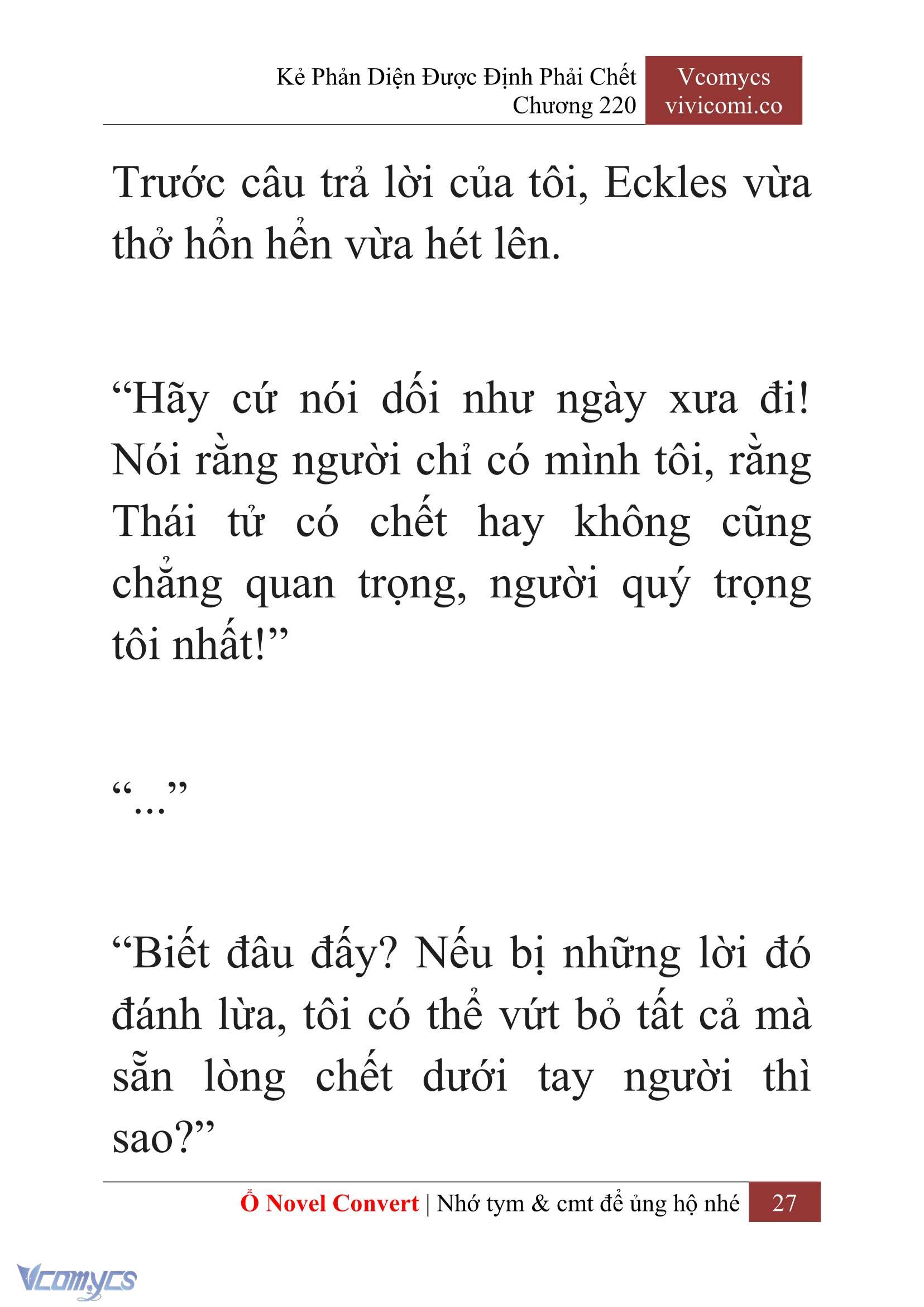 [Novel] Kẻ Phản Diện Được Định Phải Chết Chap 220 - Next Chap 221
