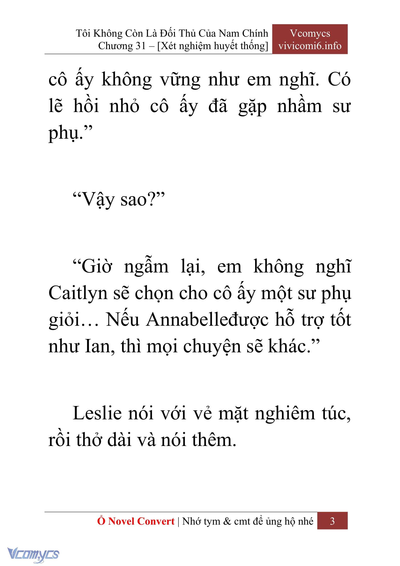[Novel] Tôi Không Còn Là Đối Thủ Của Nam Chính Chap 31 - Trang 2