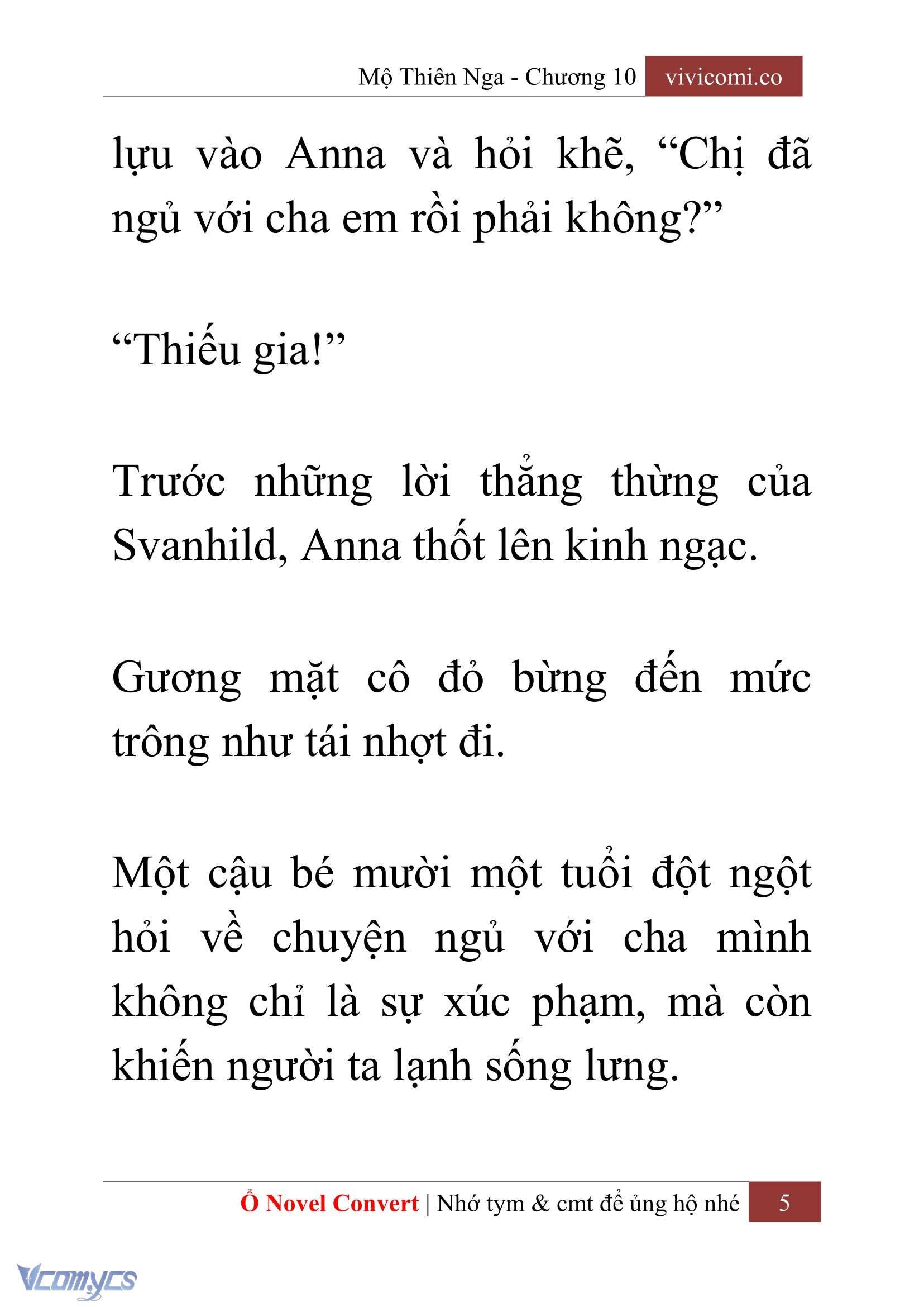 [Novel] Mộ Thiên Nga Chap 10 - Trang 2