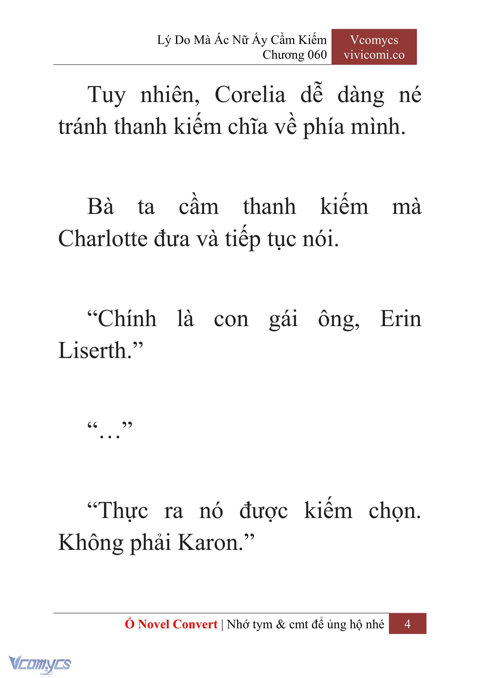 [Novel] Lý Do Mà Ác Nữ Ấy Cầm Kiếm Chap 60 - Next Chap 61