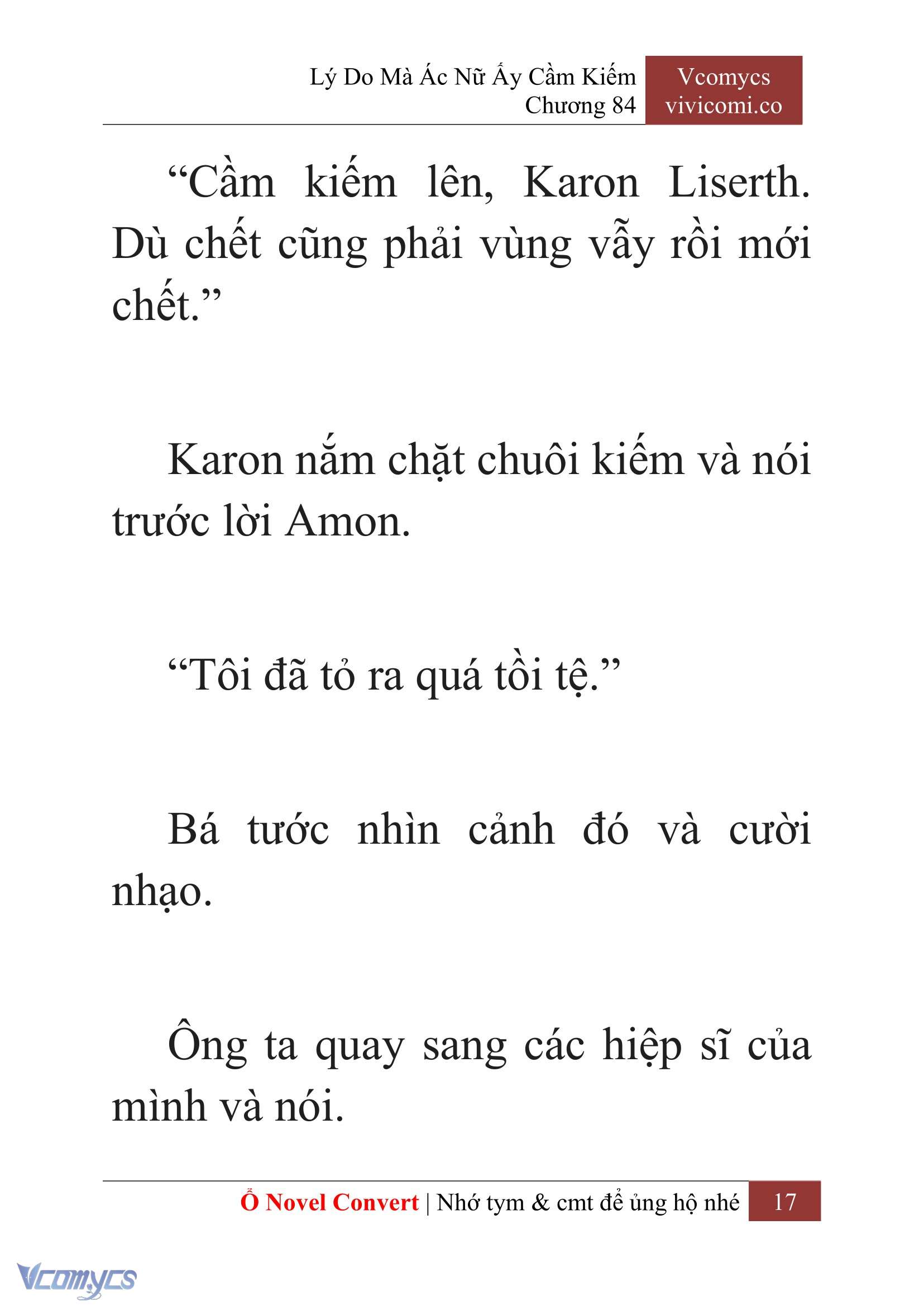 [Novel] Lý Do Mà Ác Nữ Ấy Cầm Kiếm Chap 84 - Next Chap 85