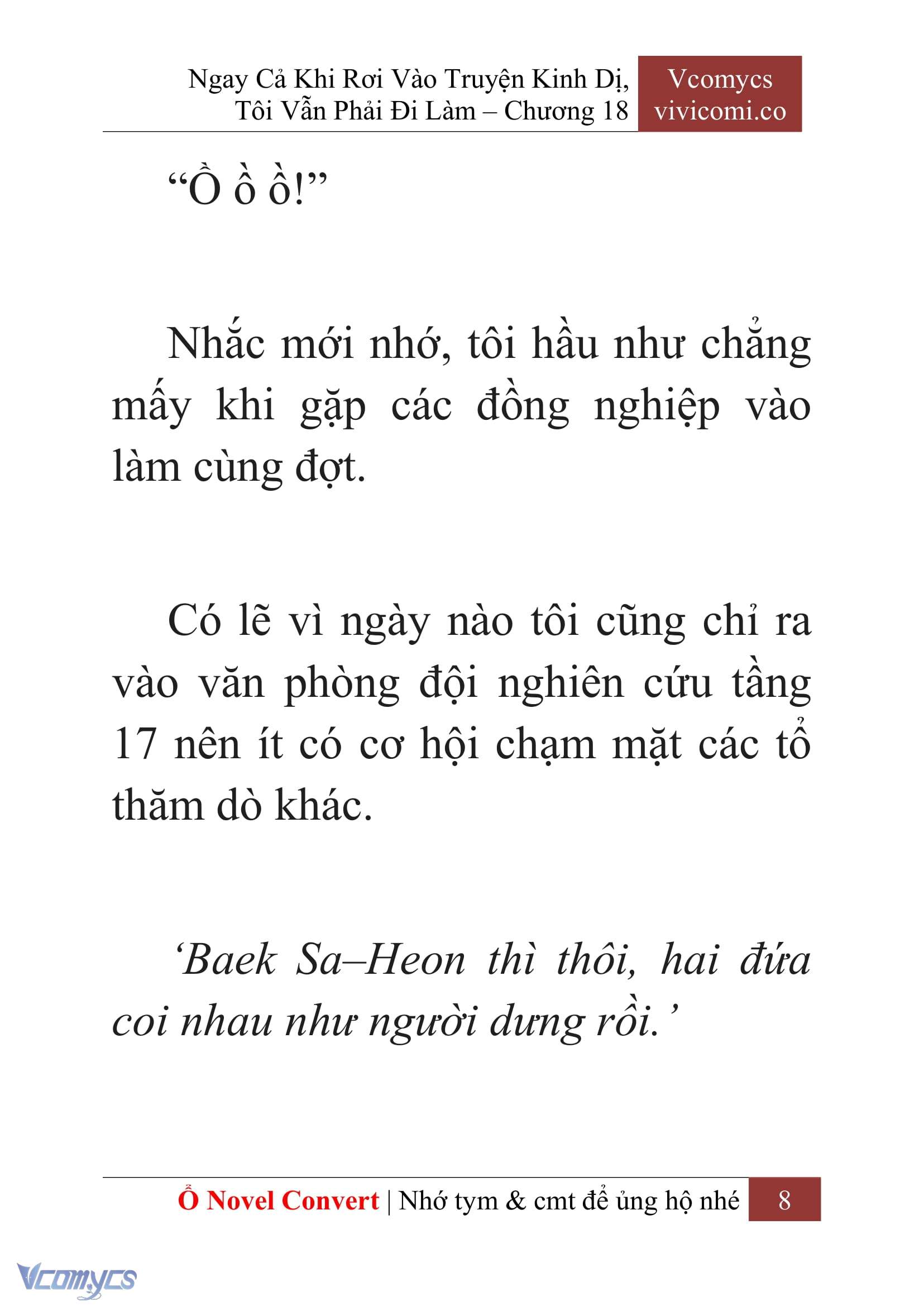 [Novel] Ngay Cả Khi Rơi Vào Truyện Kinh Dị, Tôi Vẫn Phải Đi Làm Chap 18 - Trang 2