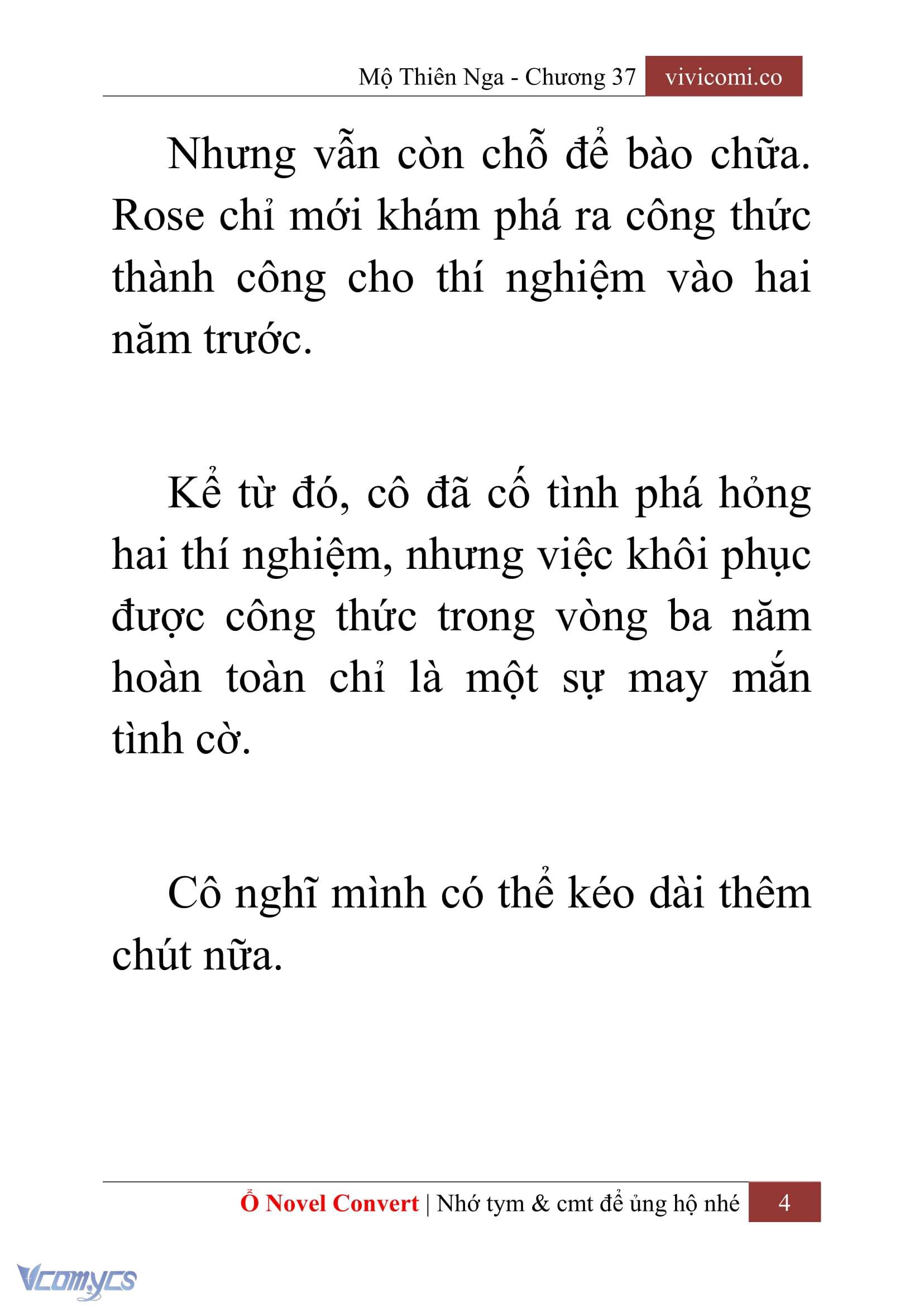 [Novel] Mộ Thiên Nga Chap 37 - Next Chap 38
