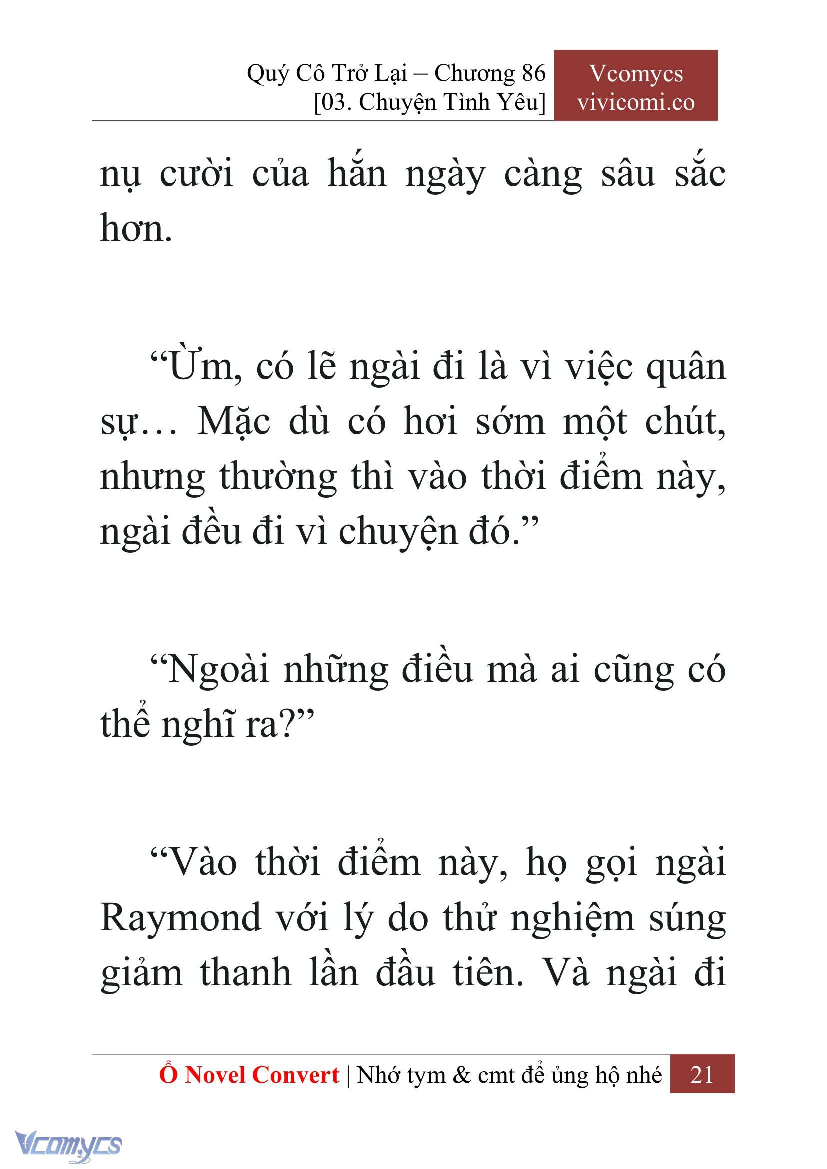 [Novel] Quý Cô Trở Lại Chap 86 - Trang 2