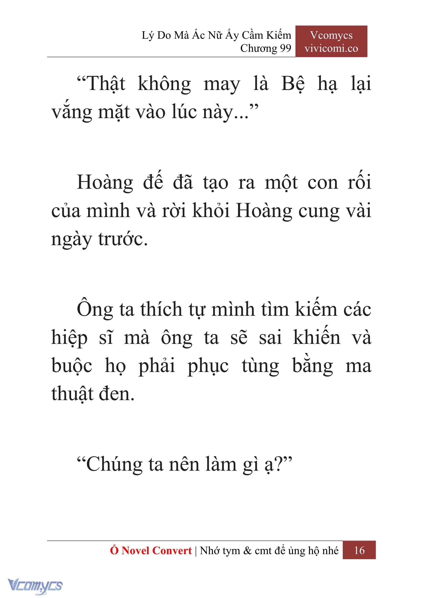 [Novel] Lý Do Mà Ác Nữ Ấy Cầm Kiếm Chap 99 - Next Chap 100
