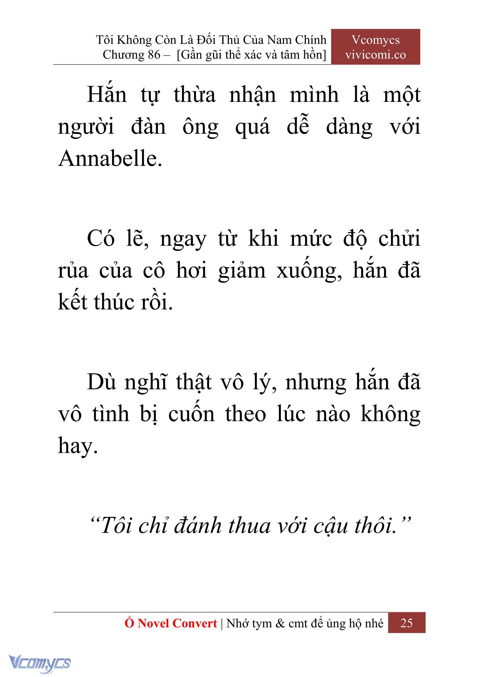 [Novel] Tôi Không Còn Là Đối Thủ Của Nam Chính Chap 86 - Trang 2