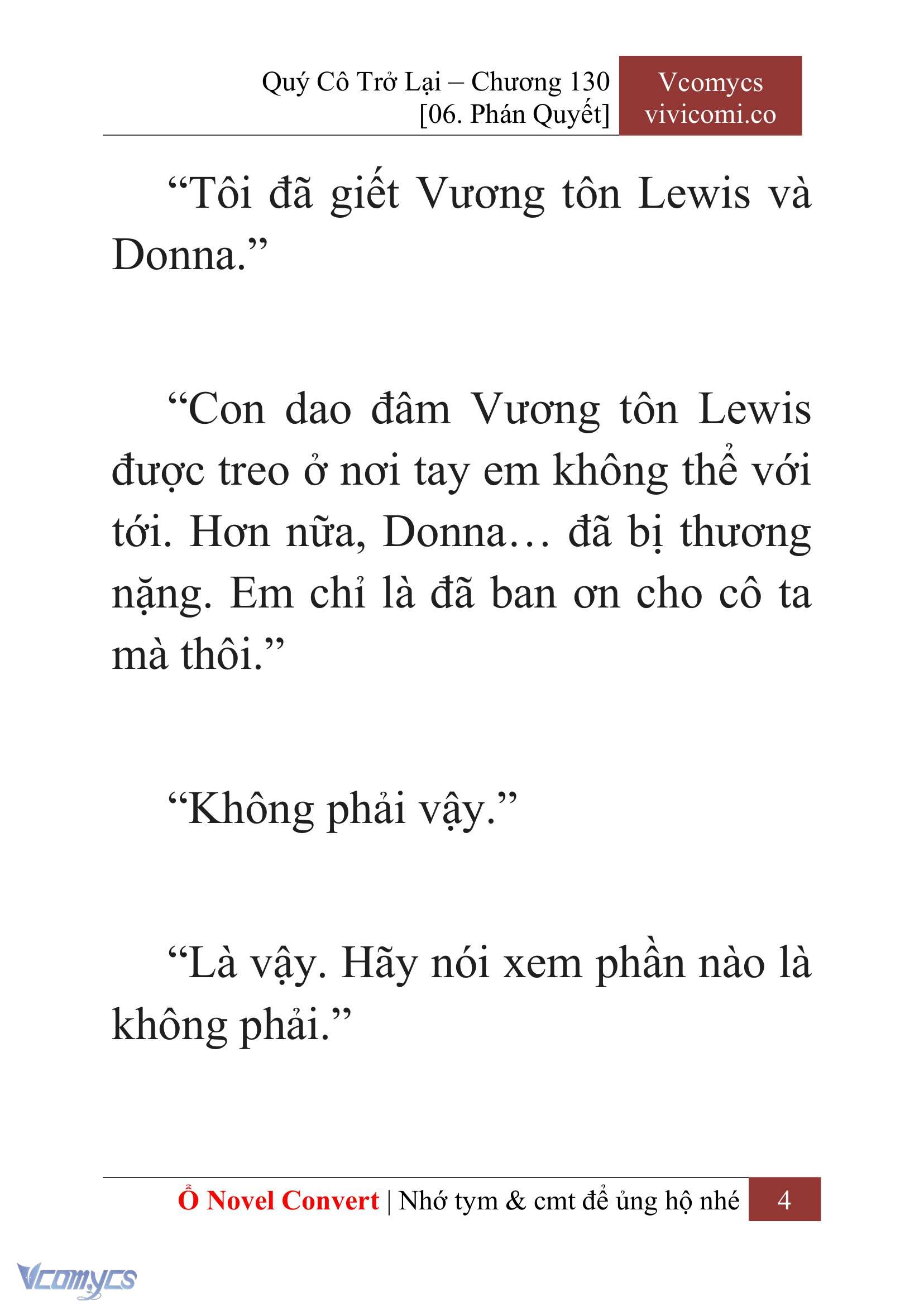 [Novel] Quý Cô Trở Lại Chap 130 - Trang 2