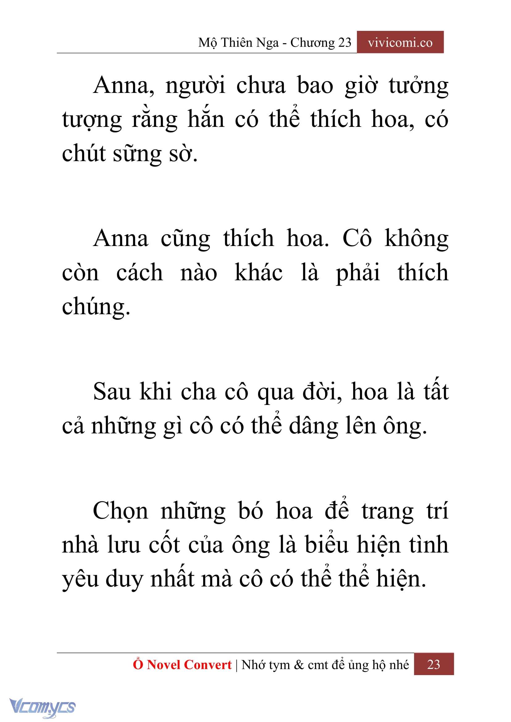 [Novel] Mộ Thiên Nga Chap 23 - Next Chap 24
