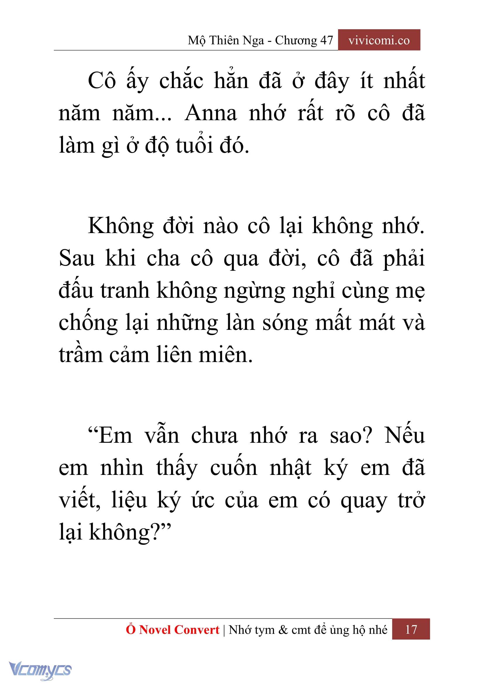 [Novel] Mộ Thiên Nga Chap 47 - Trang 2