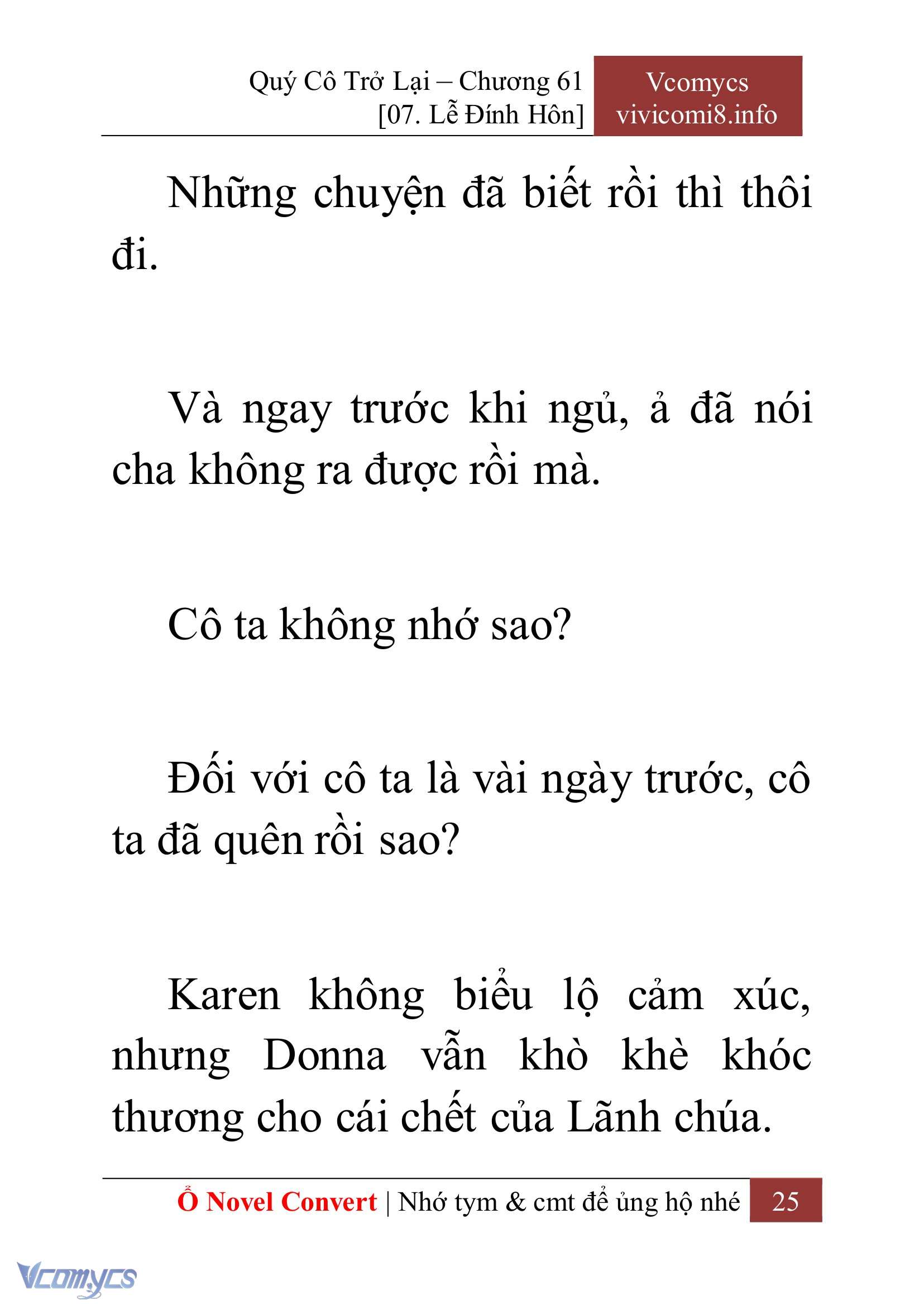 [Novel] Quý Cô Trở Lại Chap 61 - Trang 2