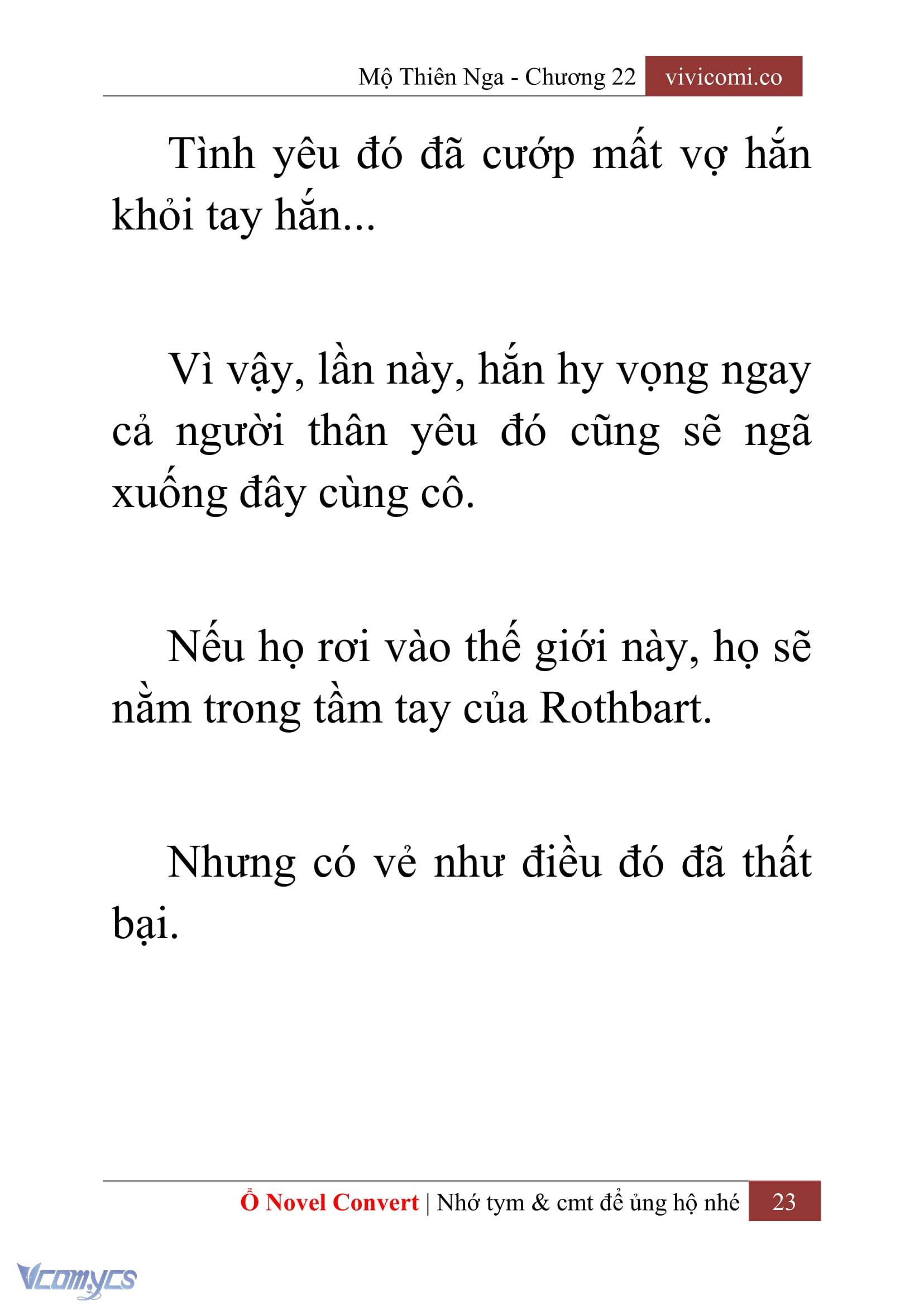 [Novel] Mộ Thiên Nga Chap 22 - Next Chap 23