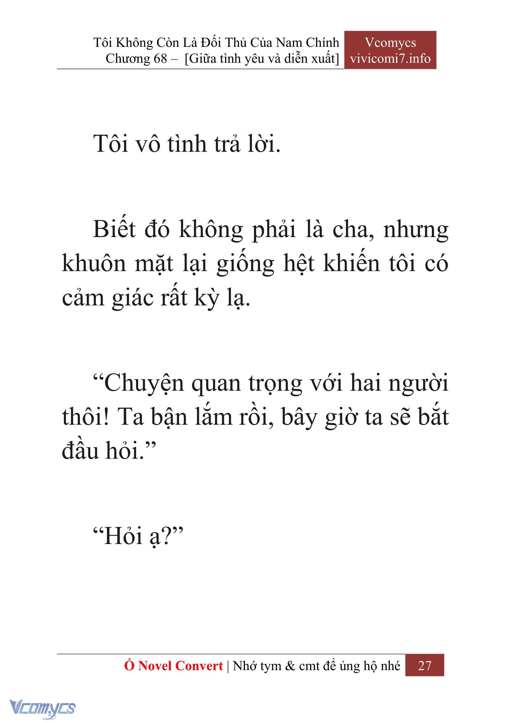 [Novel] Tôi Không Còn Là Đối Thủ Của Nam Chính Chap 68 - Trang 2