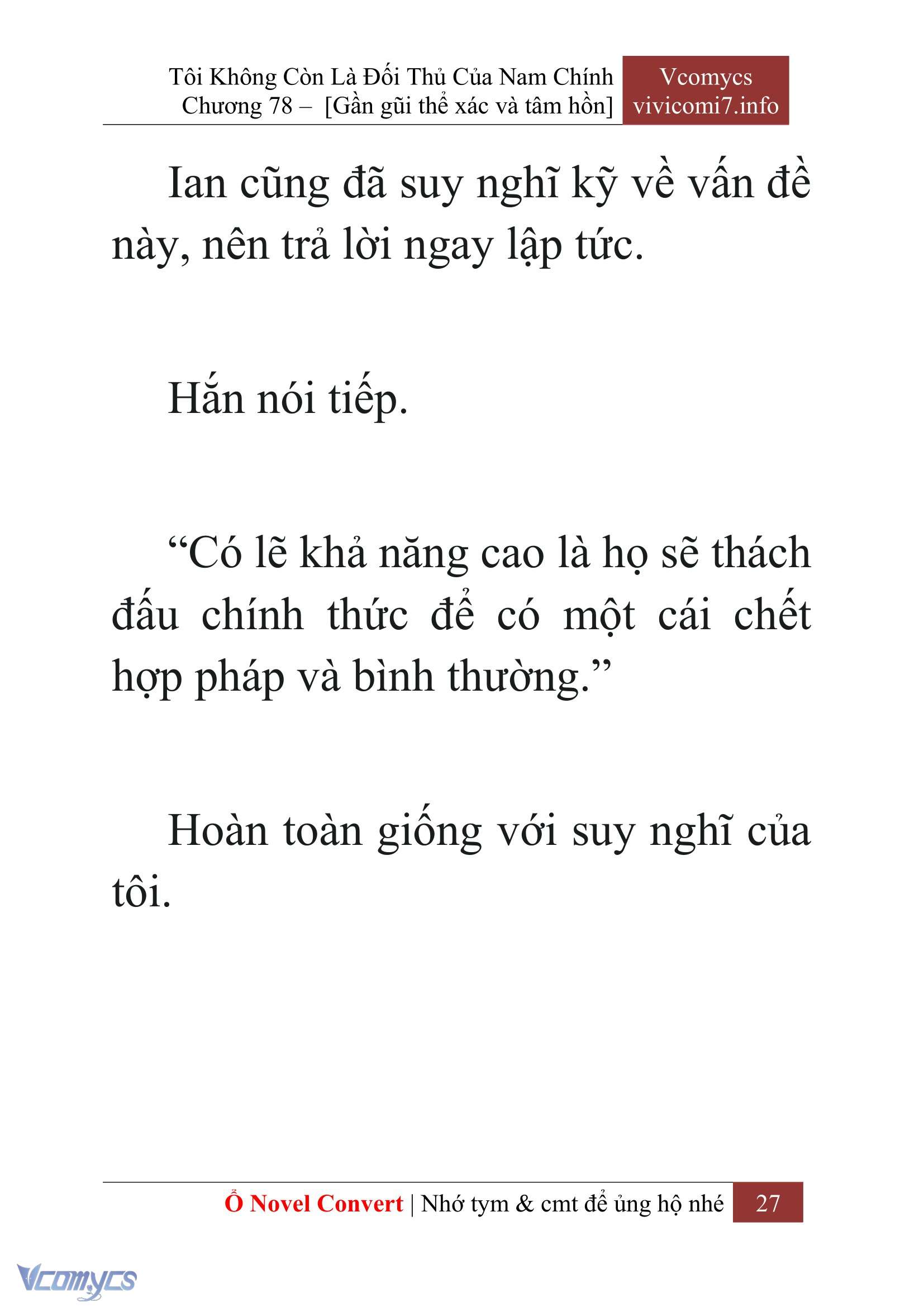 [Novel] Tôi Không Còn Là Đối Thủ Của Nam Chính Chap 78 - Trang 2