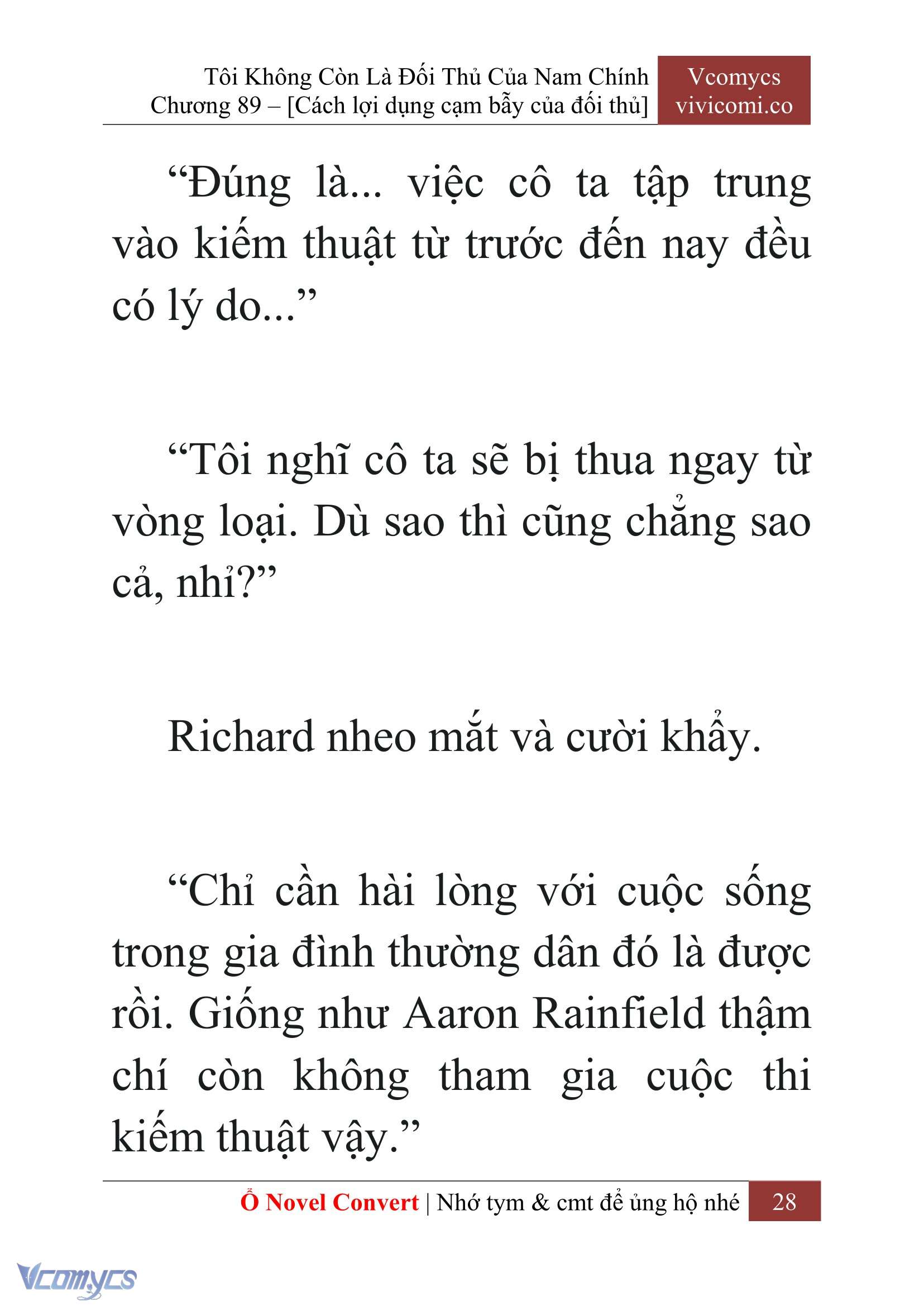 [Novel] Tôi Không Còn Là Đối Thủ Của Nam Chính Chap 89 - Trang 2