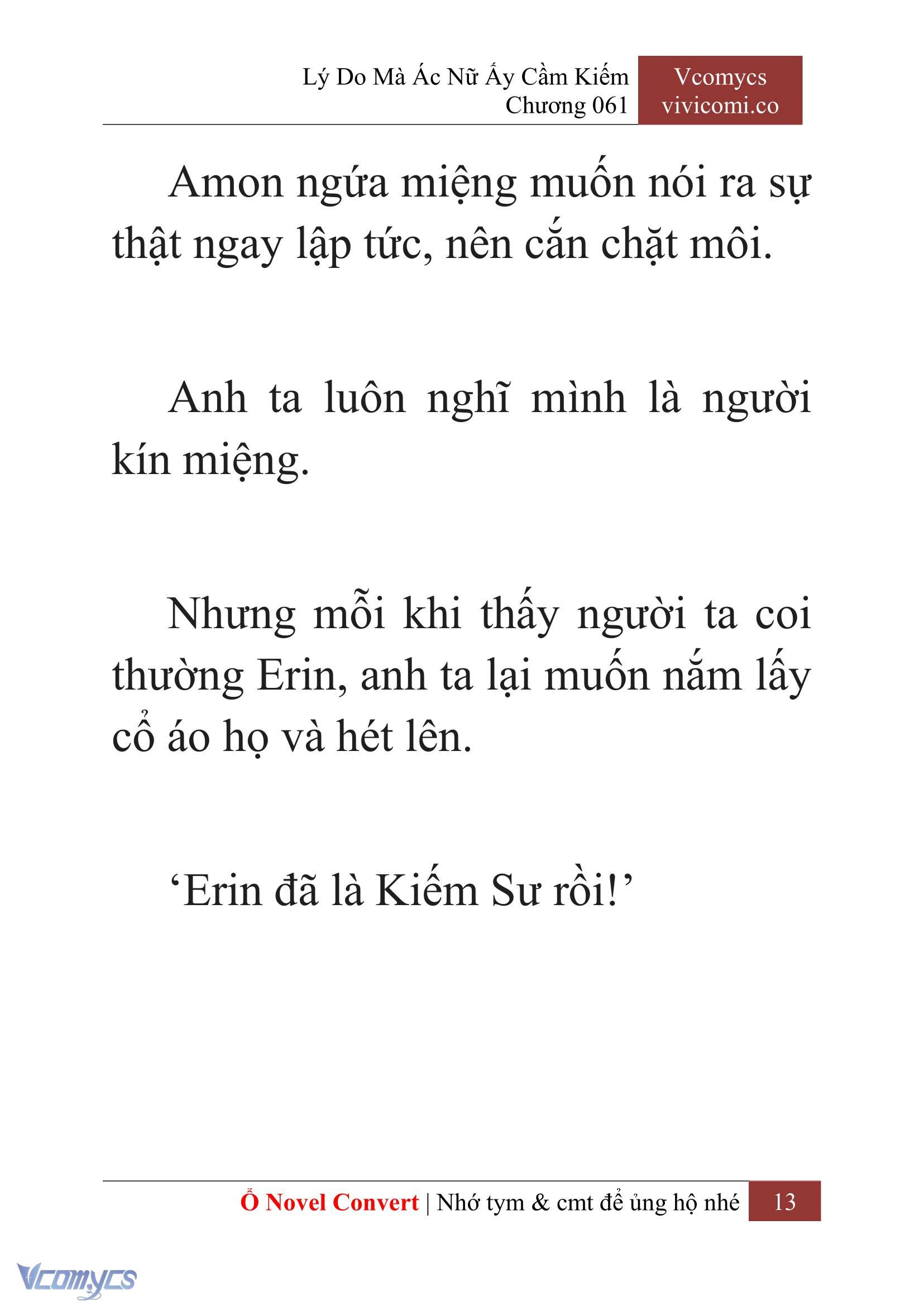 [Novel] Lý Do Mà Ác Nữ Ấy Cầm Kiếm Chap 61 - Next Chap 62