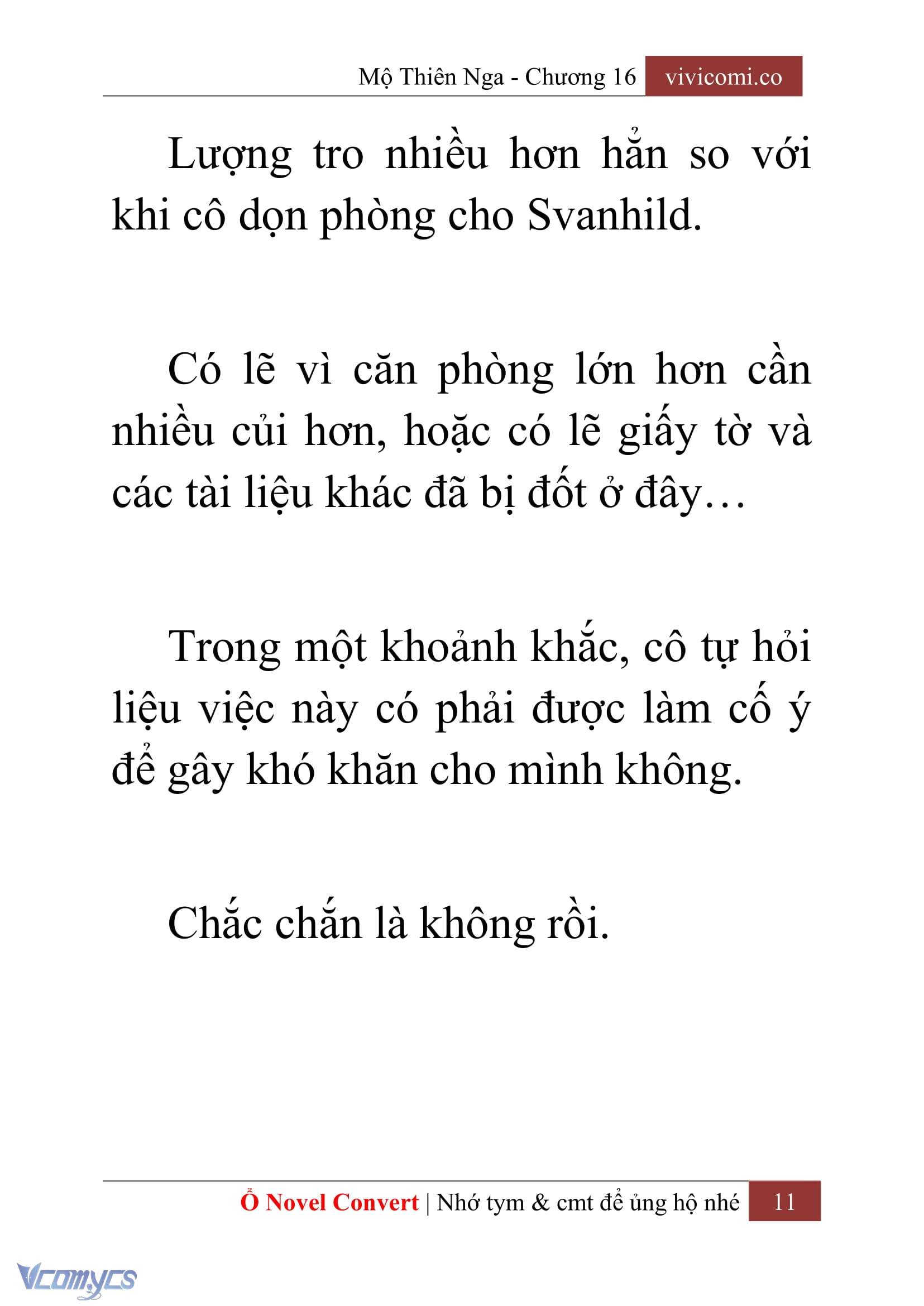 [Novel] Mộ Thiên Nga Chap 16 - Trang 2