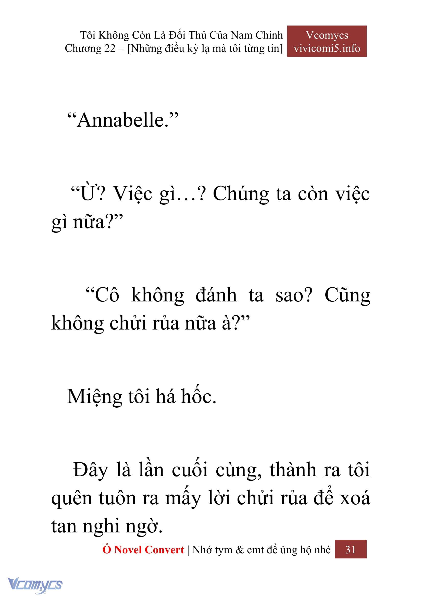 [Novel] Tôi Không Còn Là Đối Thủ Của Nam Chính Chap 22 - Trang 2