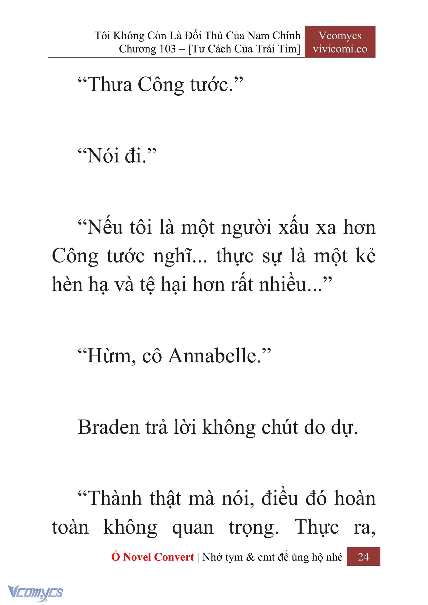 [Novel] Tôi Không Còn Là Đối Thủ Của Nam Chính Chap 103 - Trang 2
