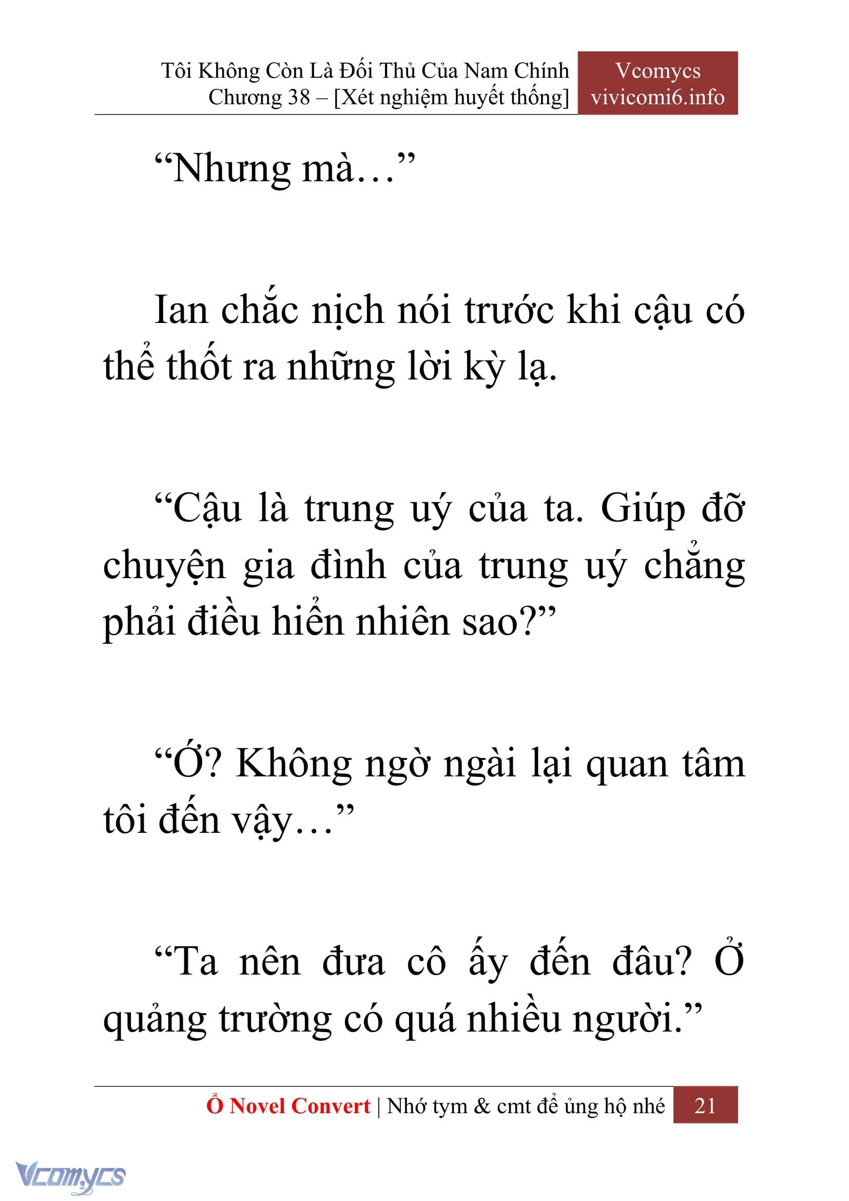 [Novel] Tôi Không Còn Là Đối Thủ Của Nam Chính Chap 38 - Trang 2