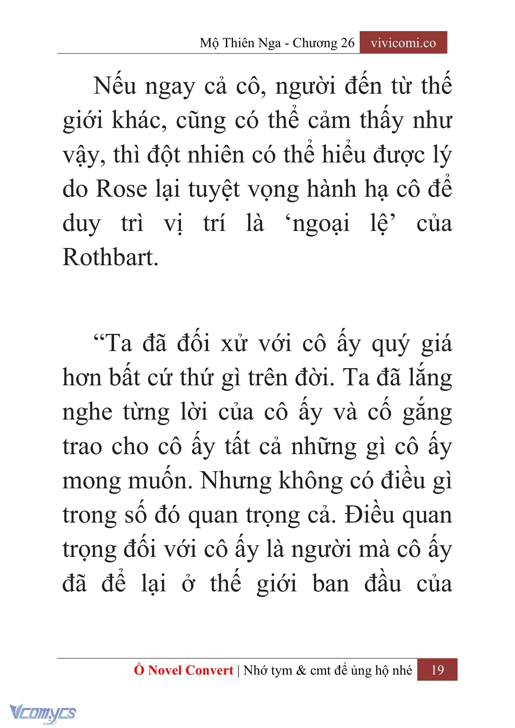 [Novel] Mộ Thiên Nga Chap 26 - Next Chap 27