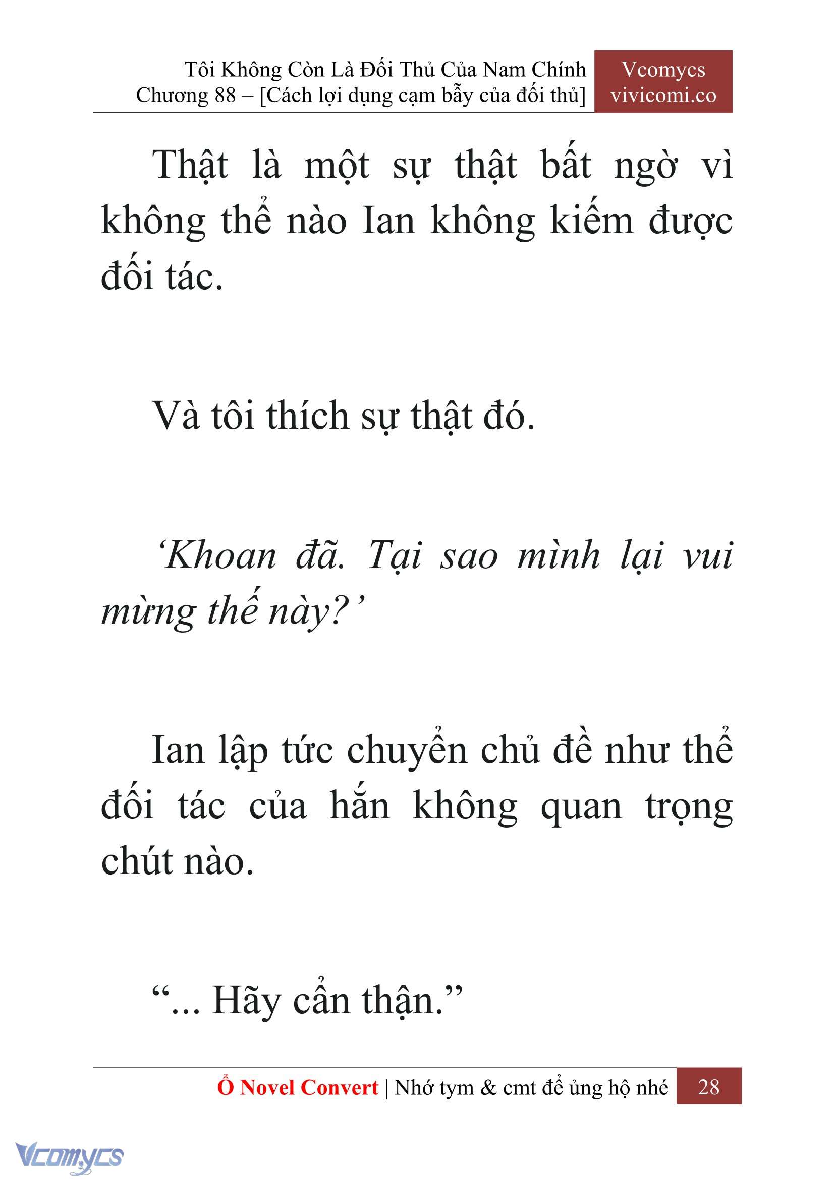 [Novel] Tôi Không Còn Là Đối Thủ Của Nam Chính Chap 88 - Trang 2