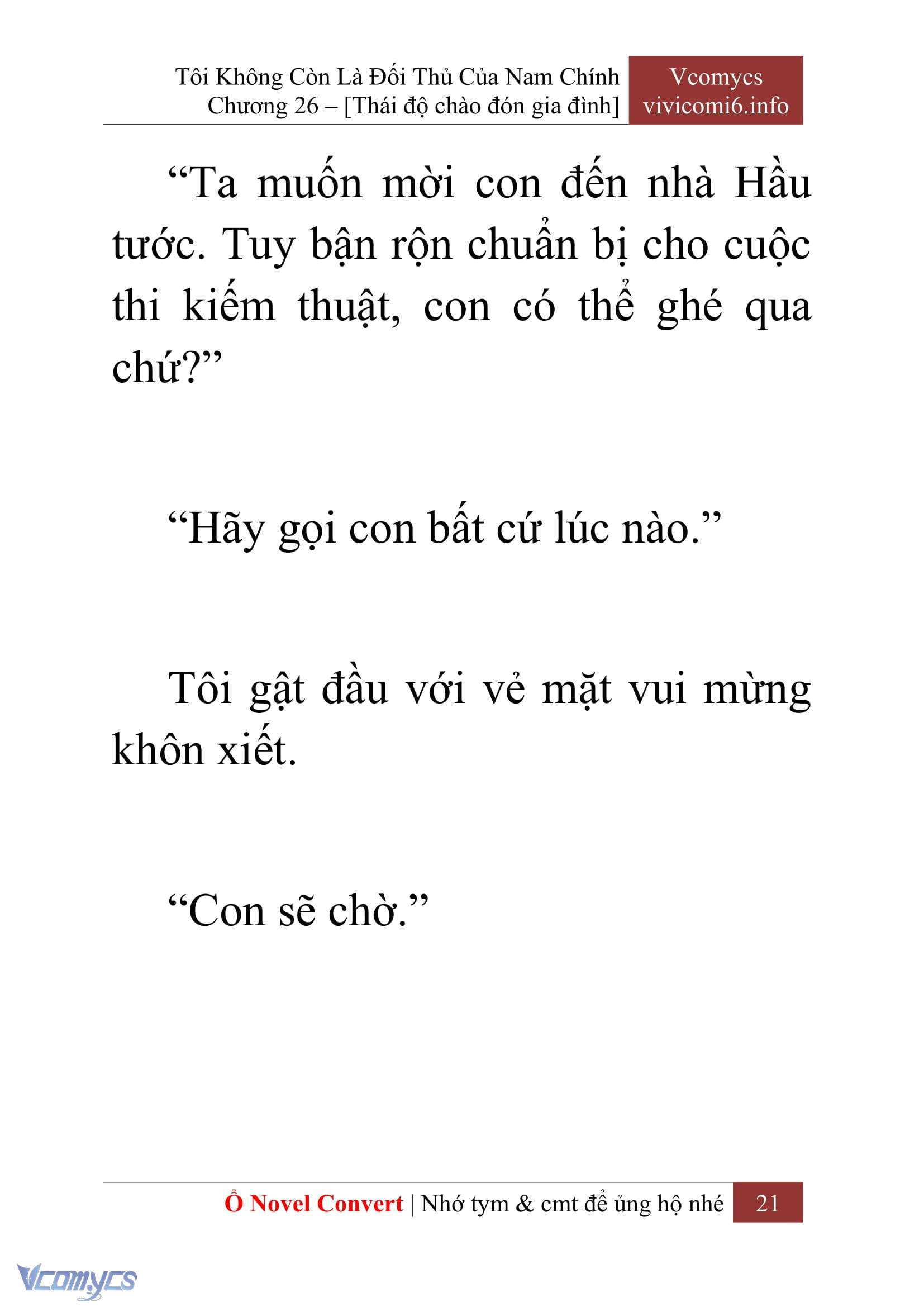 [Novel] Tôi Không Còn Là Đối Thủ Của Nam Chính Chap 26 - Trang 2