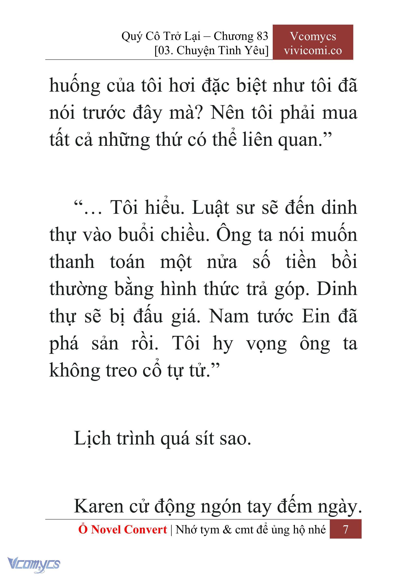 [Novel] Quý Cô Trở Lại Chap 83 - Trang 2