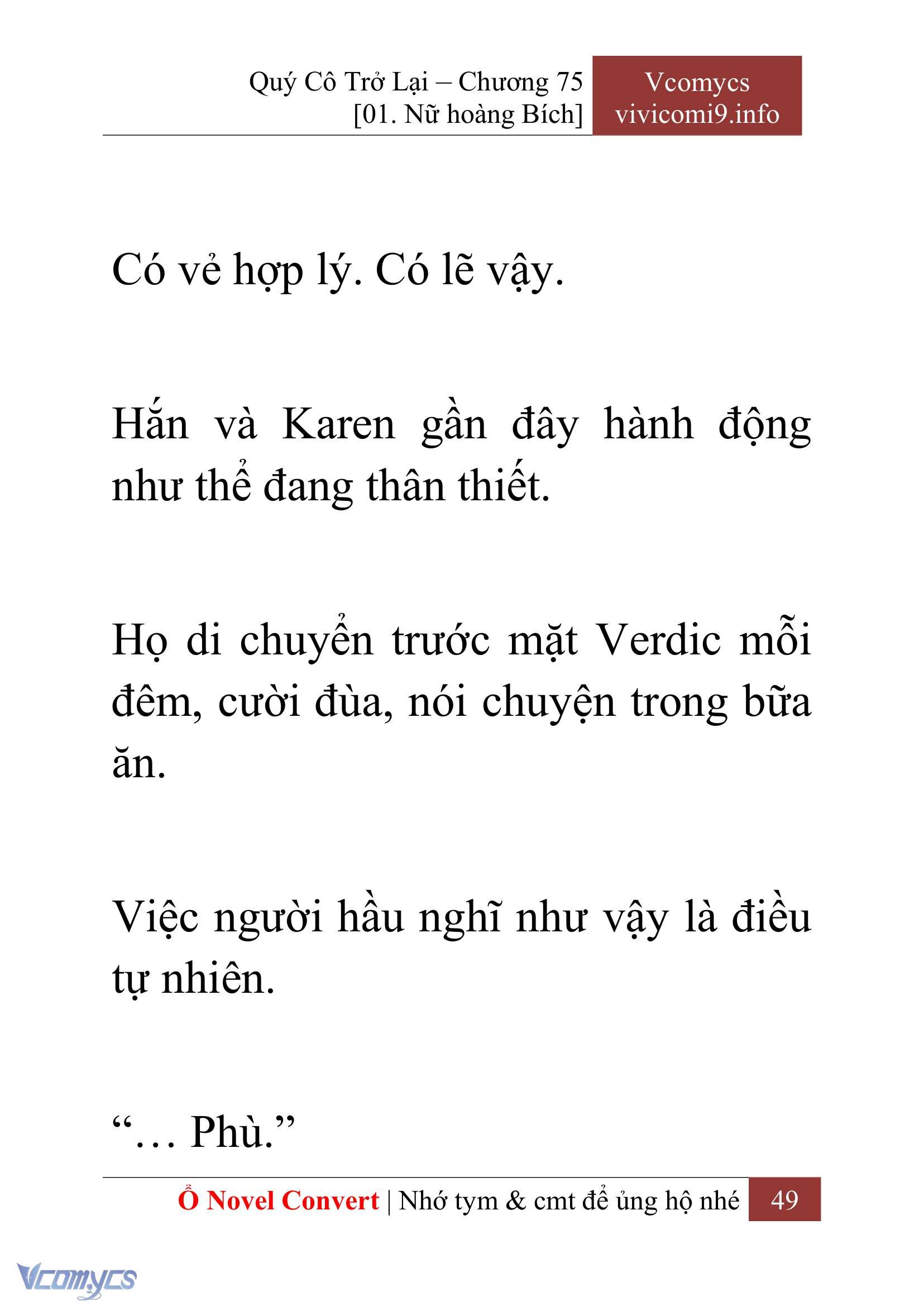 [Novel] Quý Cô Trở Lại Chap 75 - Trang 2