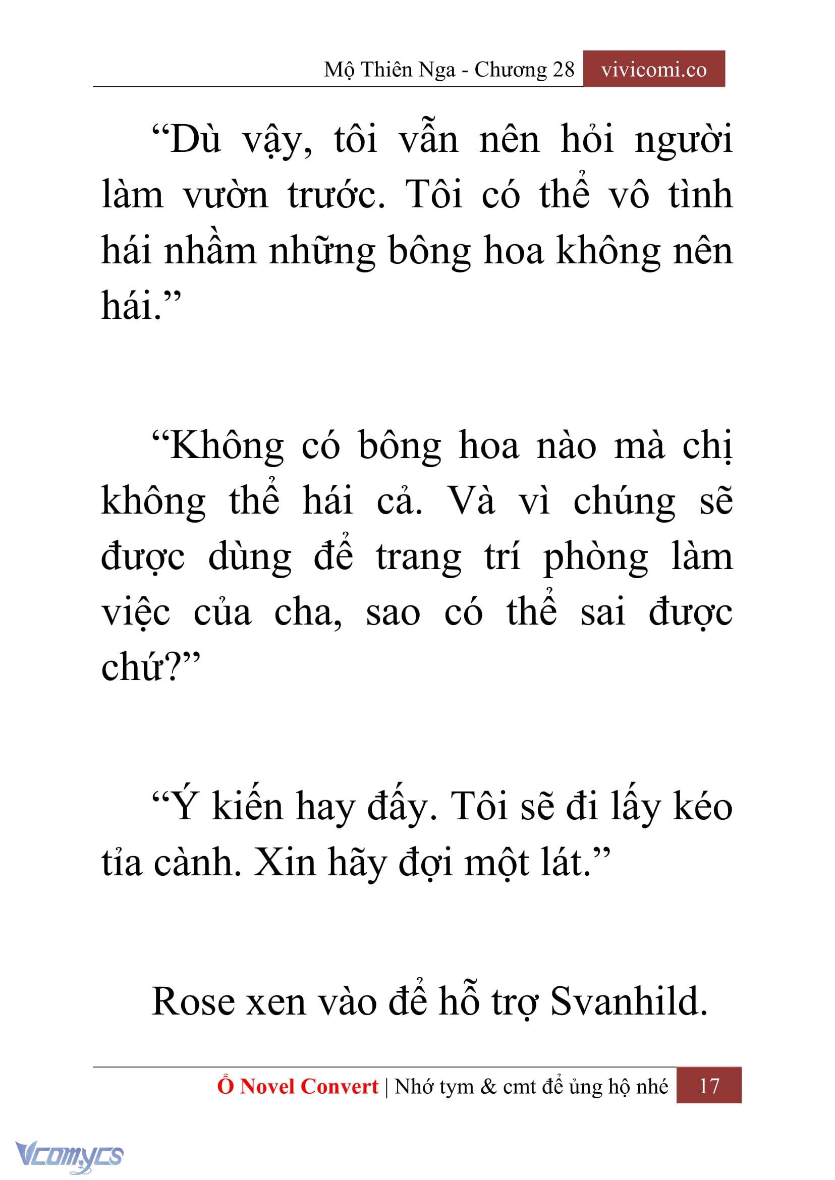 [Novel] Mộ Thiên Nga Chap 28 - Next Chap 29