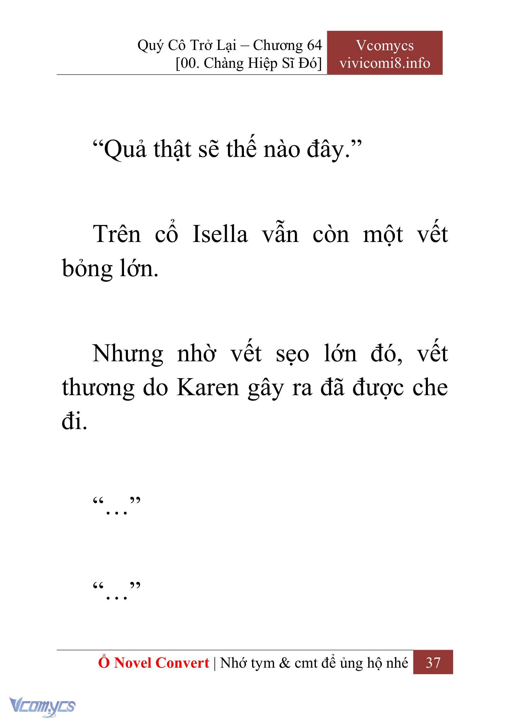 [Novel] Quý Cô Trở Lại Chap 64 - Trang 2