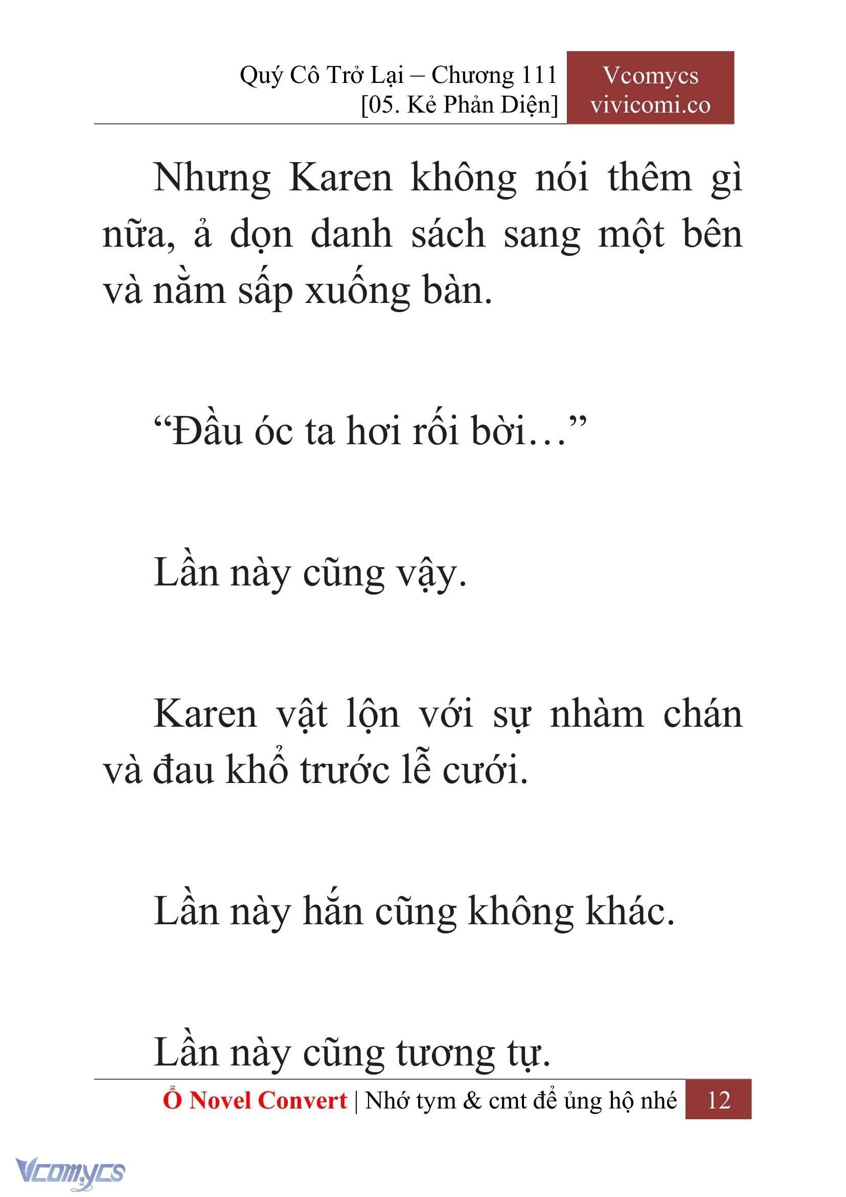 [Novel] Quý Cô Trở Lại Chap 111 - Trang 2