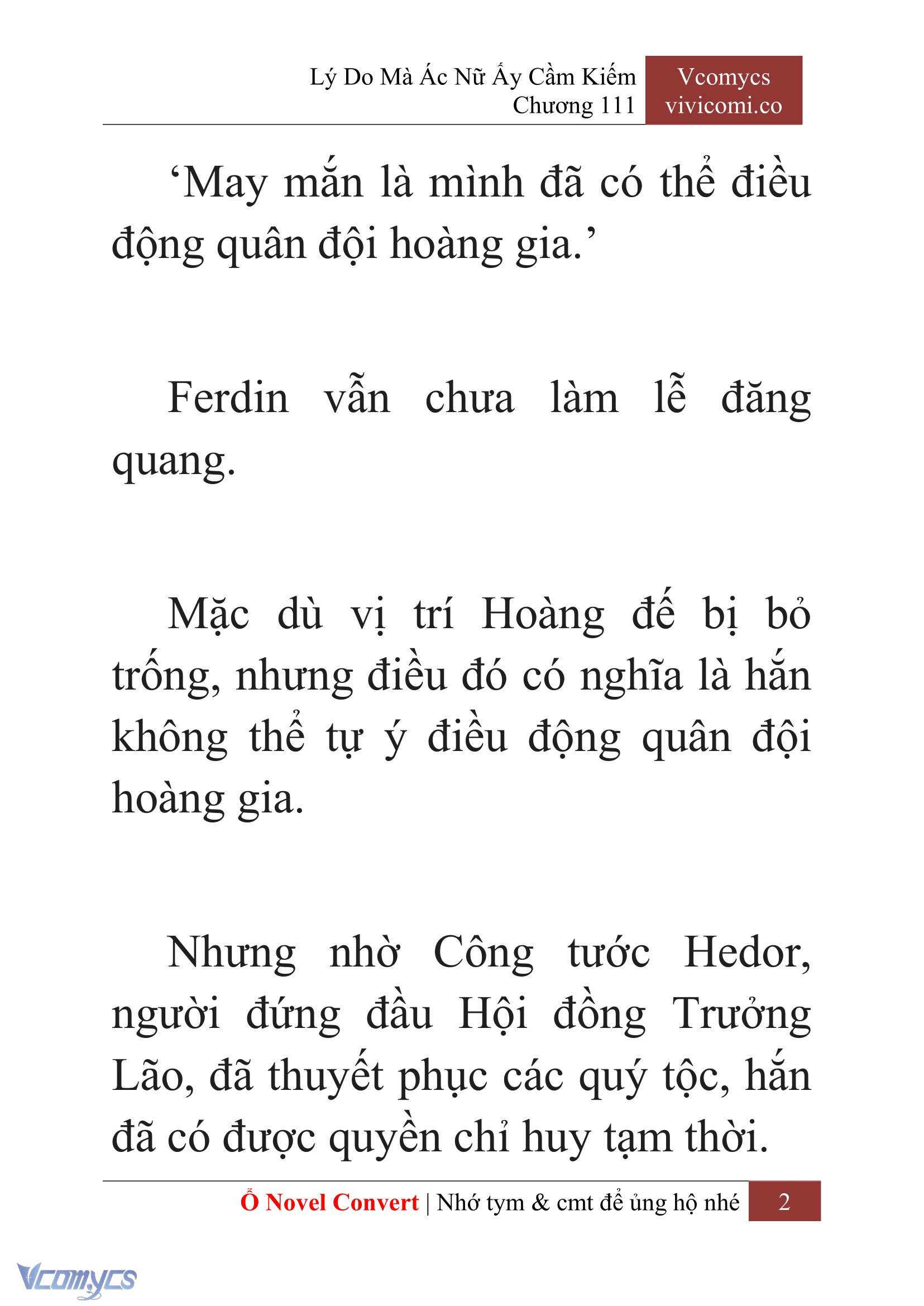 [Novel] Lý Do Mà Ác Nữ Ấy Cầm Kiếm Chap 111 - Next Chap 112