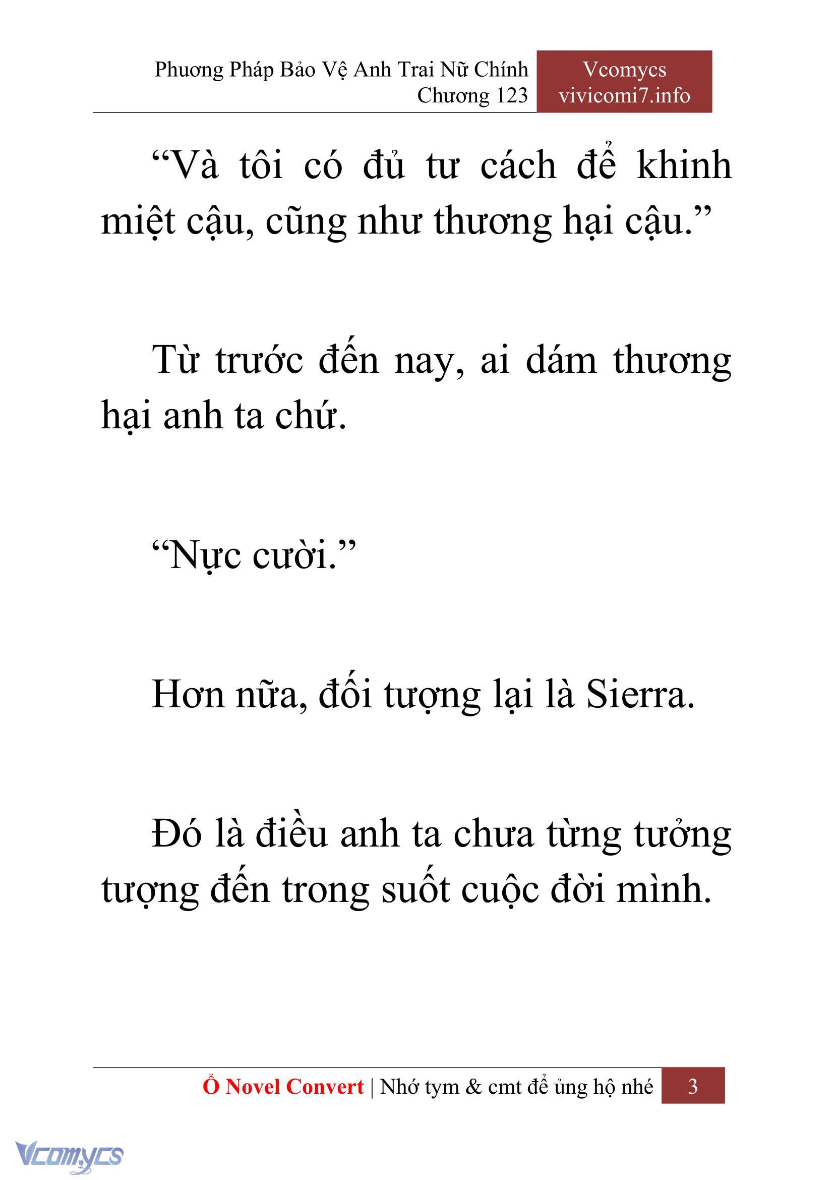 [Novel] Phương Pháp Bảo Vệ Anh Trai Nữ Chính Chap 123 - Trang 2