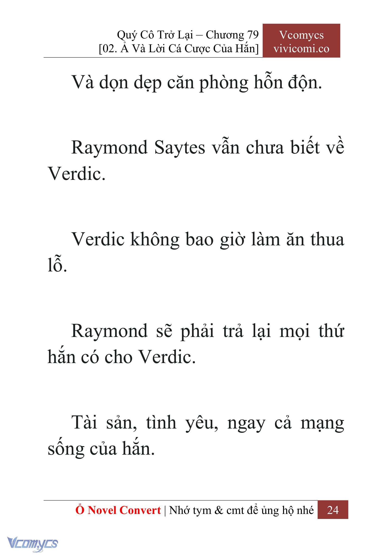 [Novel] Quý Cô Trở Lại Chap 79 - Trang 2